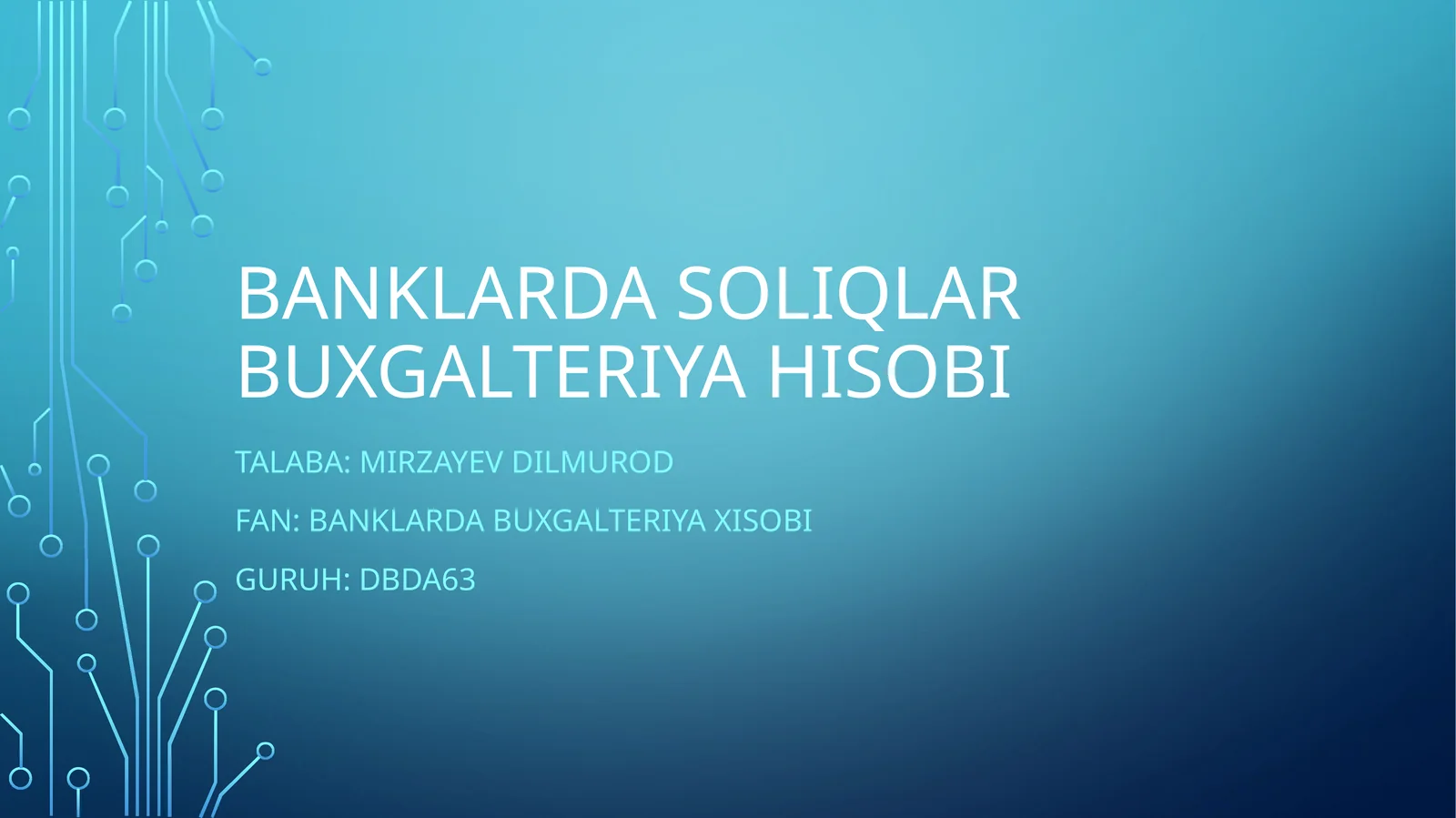 Banklarda Soliqlar Buxgalteriya Hisobi