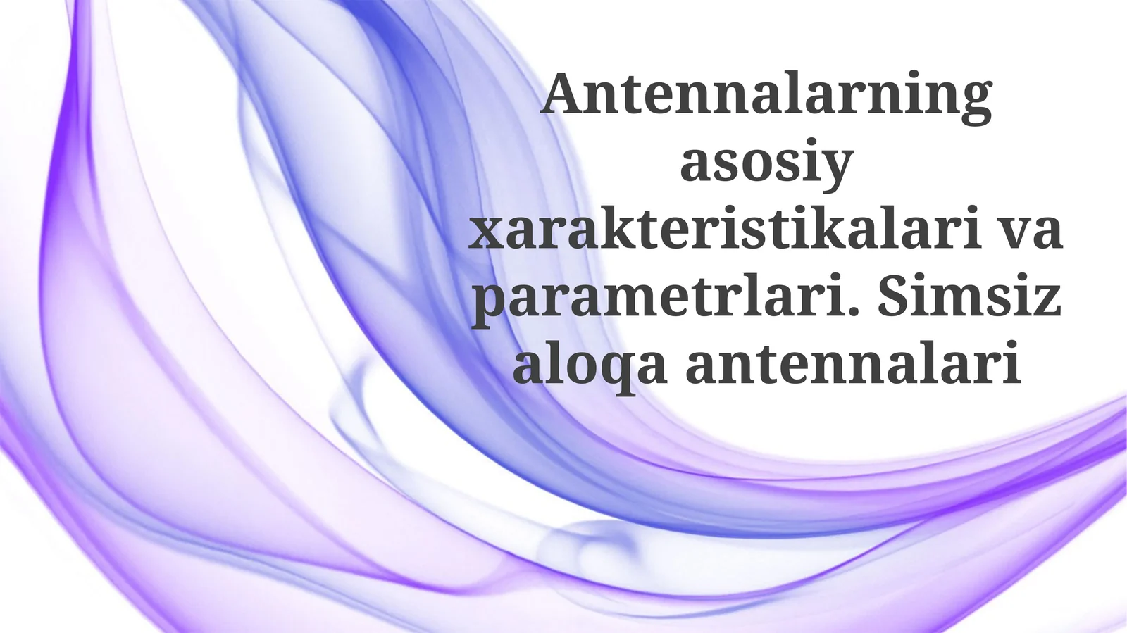 Simsiz Aloqa Antennalari