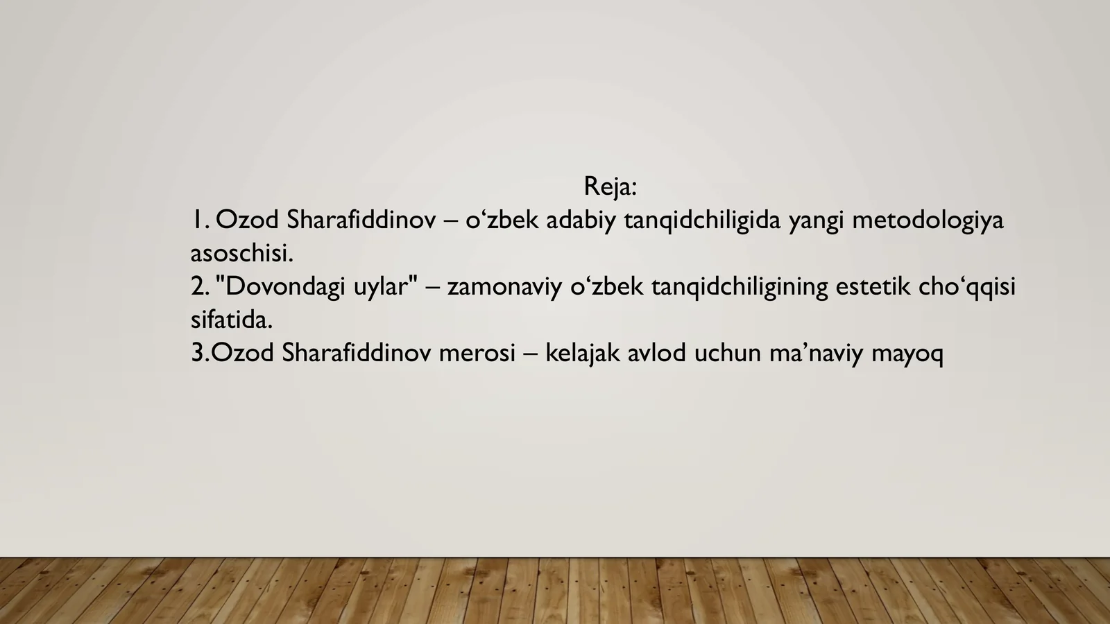 Ozod Sharafiddinov: Adabiyotshunoslik cho'qqisi
