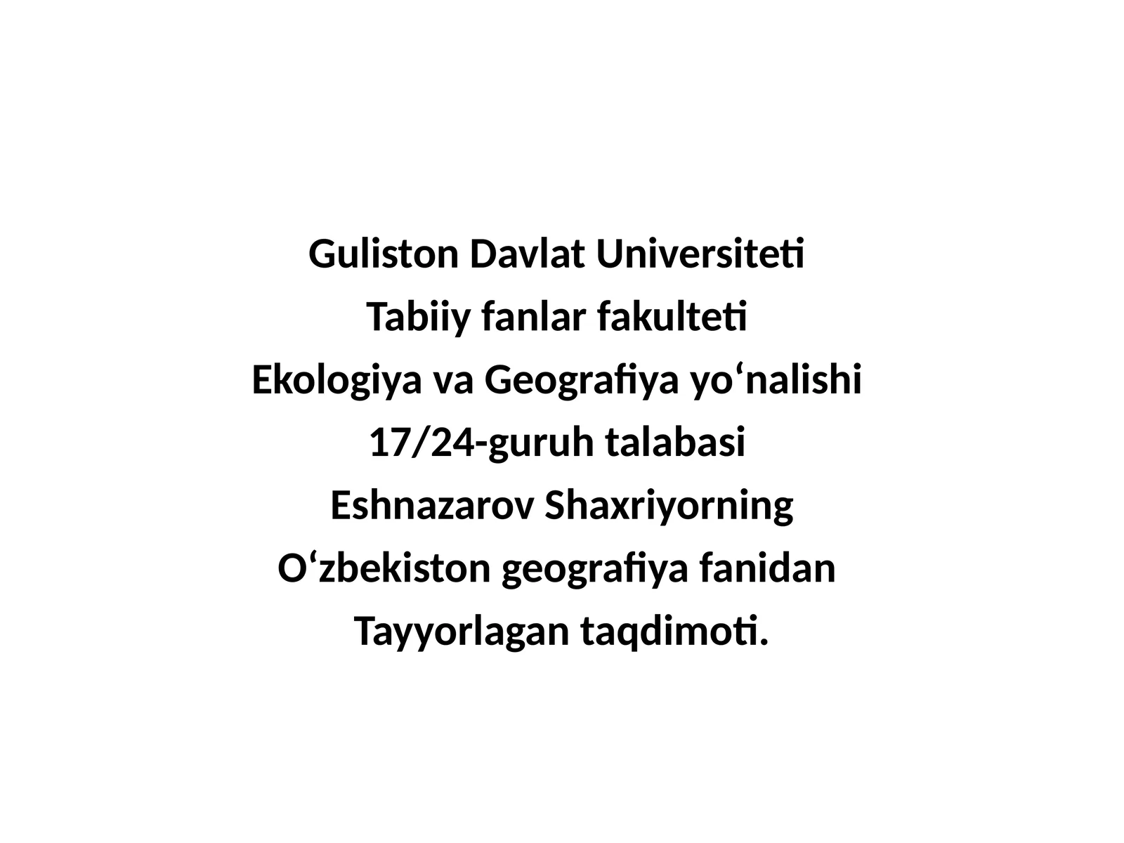 Oʻzbekiston geografiyasi slayd