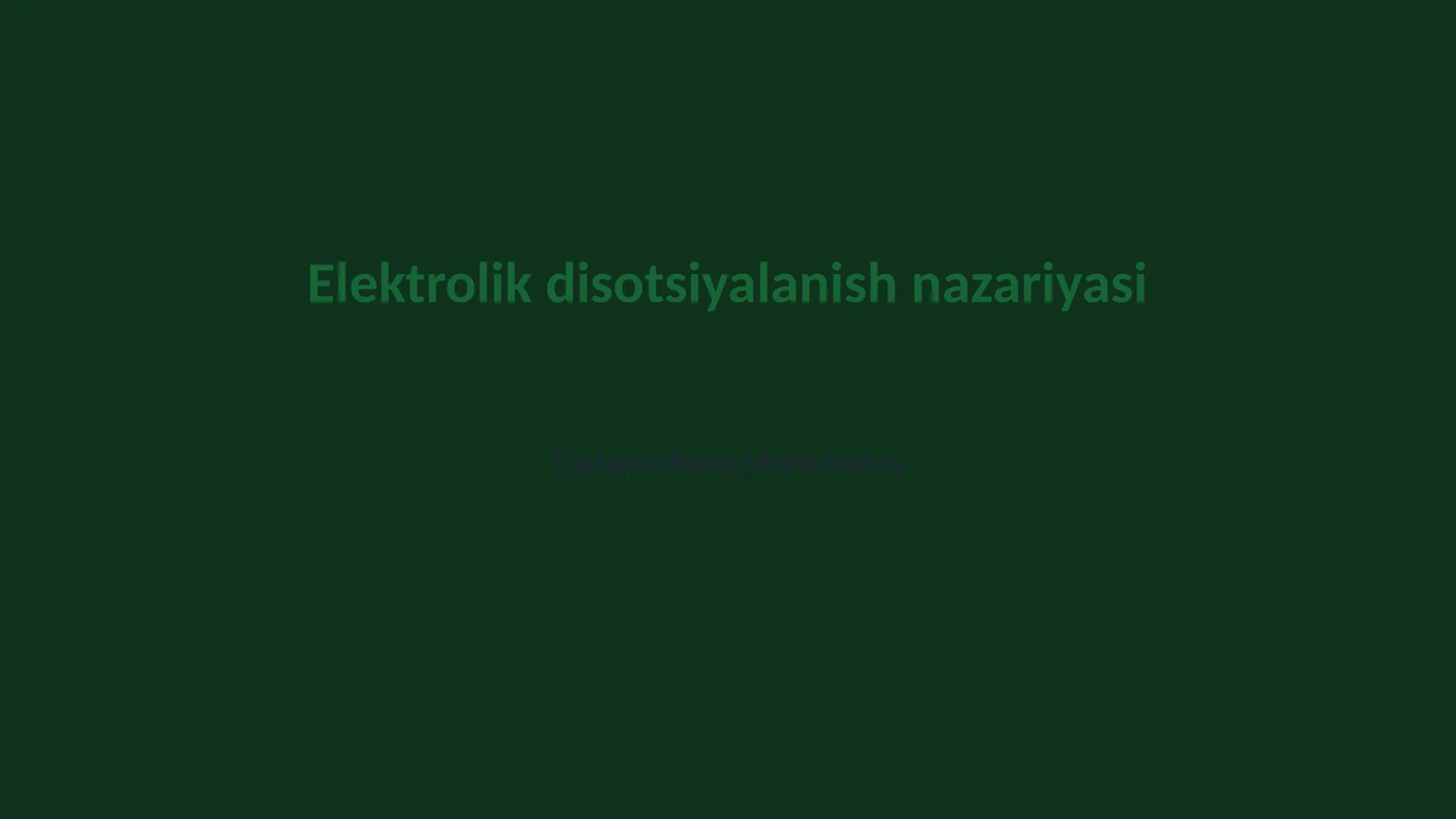 Elektrolik disotsiyalanish nazariyasi