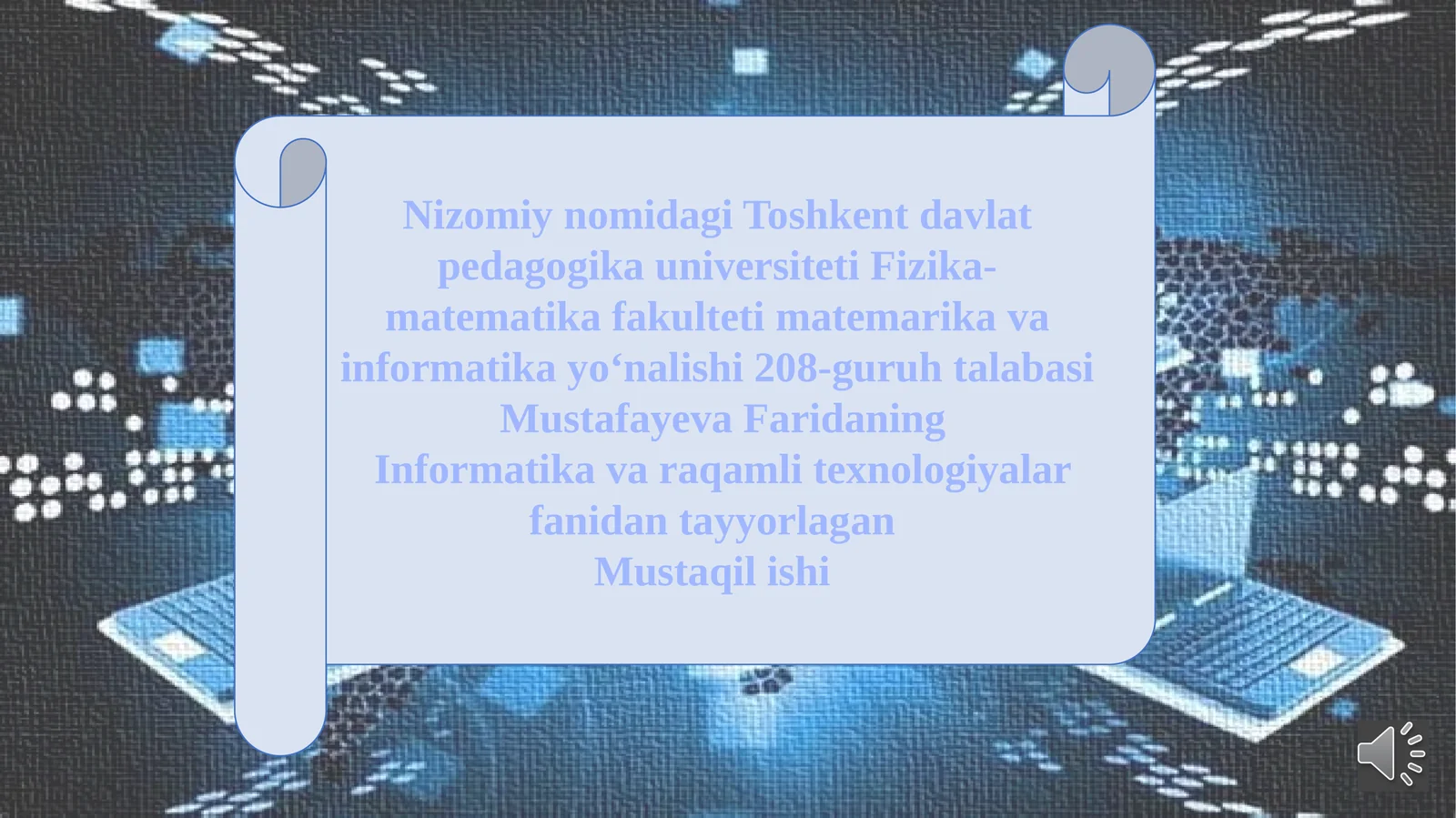 InformatikavaraqamlitexnologiyalarfanidantayyorlaganMustaqilishi