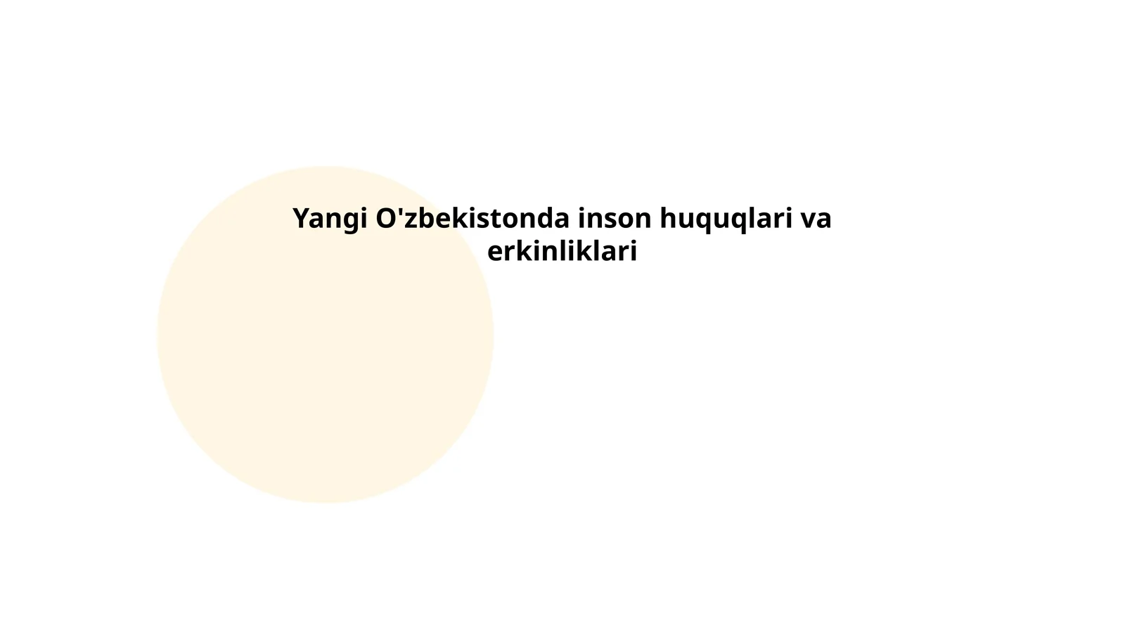 Yangi O'zbekistonda inson huquqlari va erkinliklari