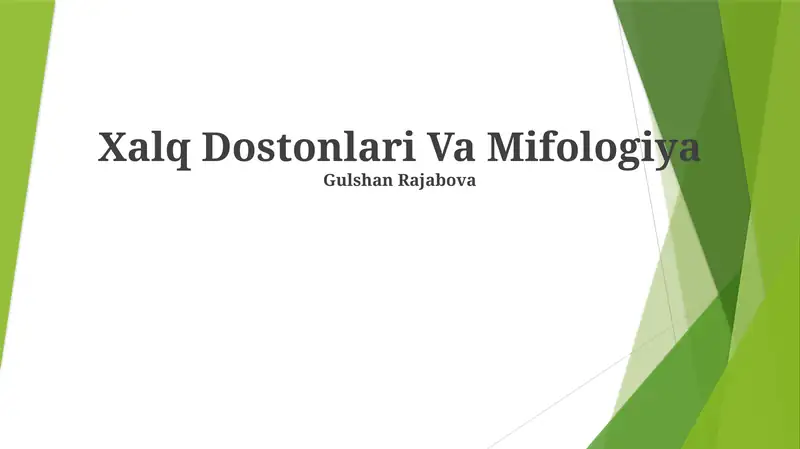 Xalq Dostonlari Va Mifologiya