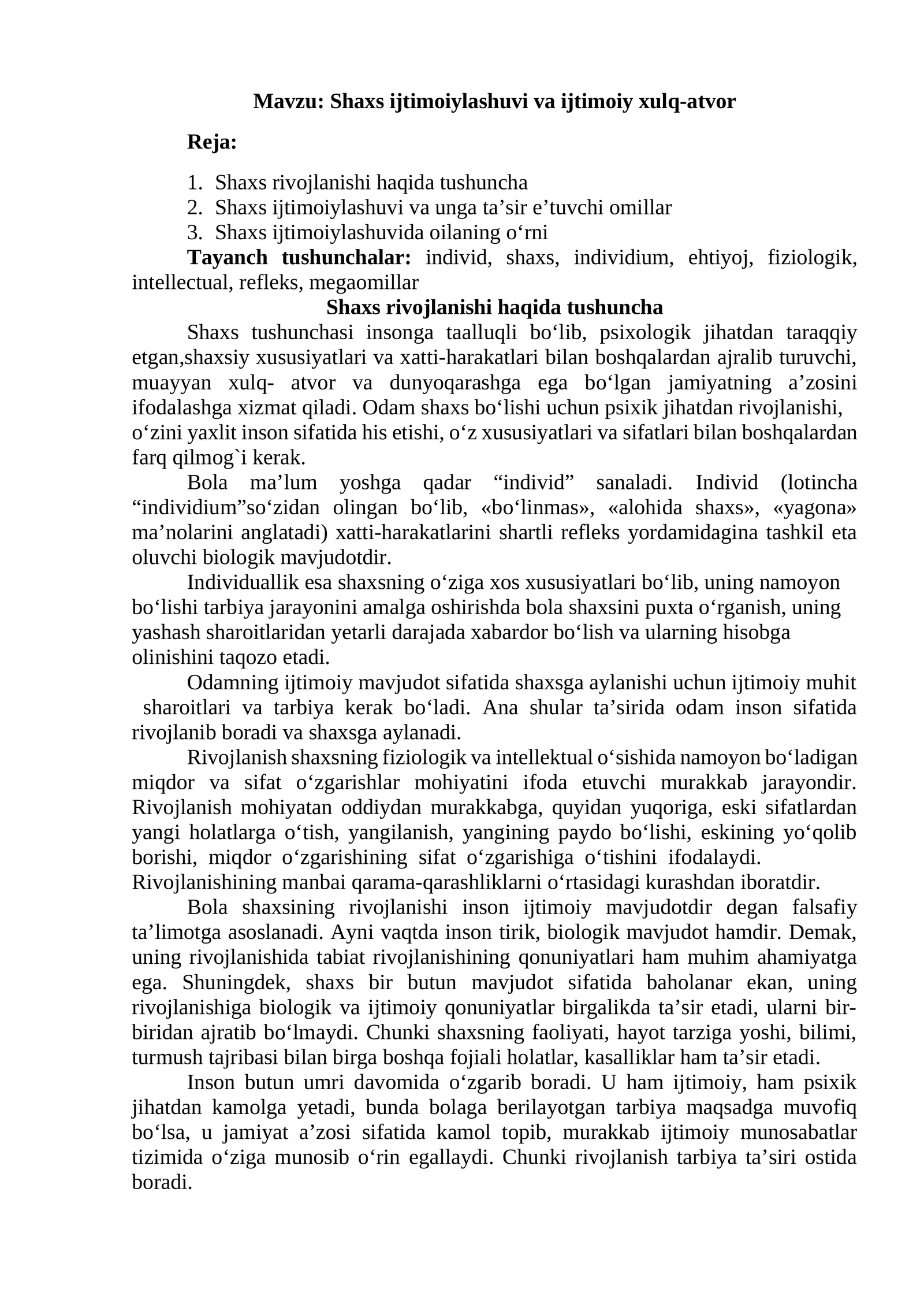 Shaxs ijtimoiylashuvi va ijtimoiy xulq-atvor