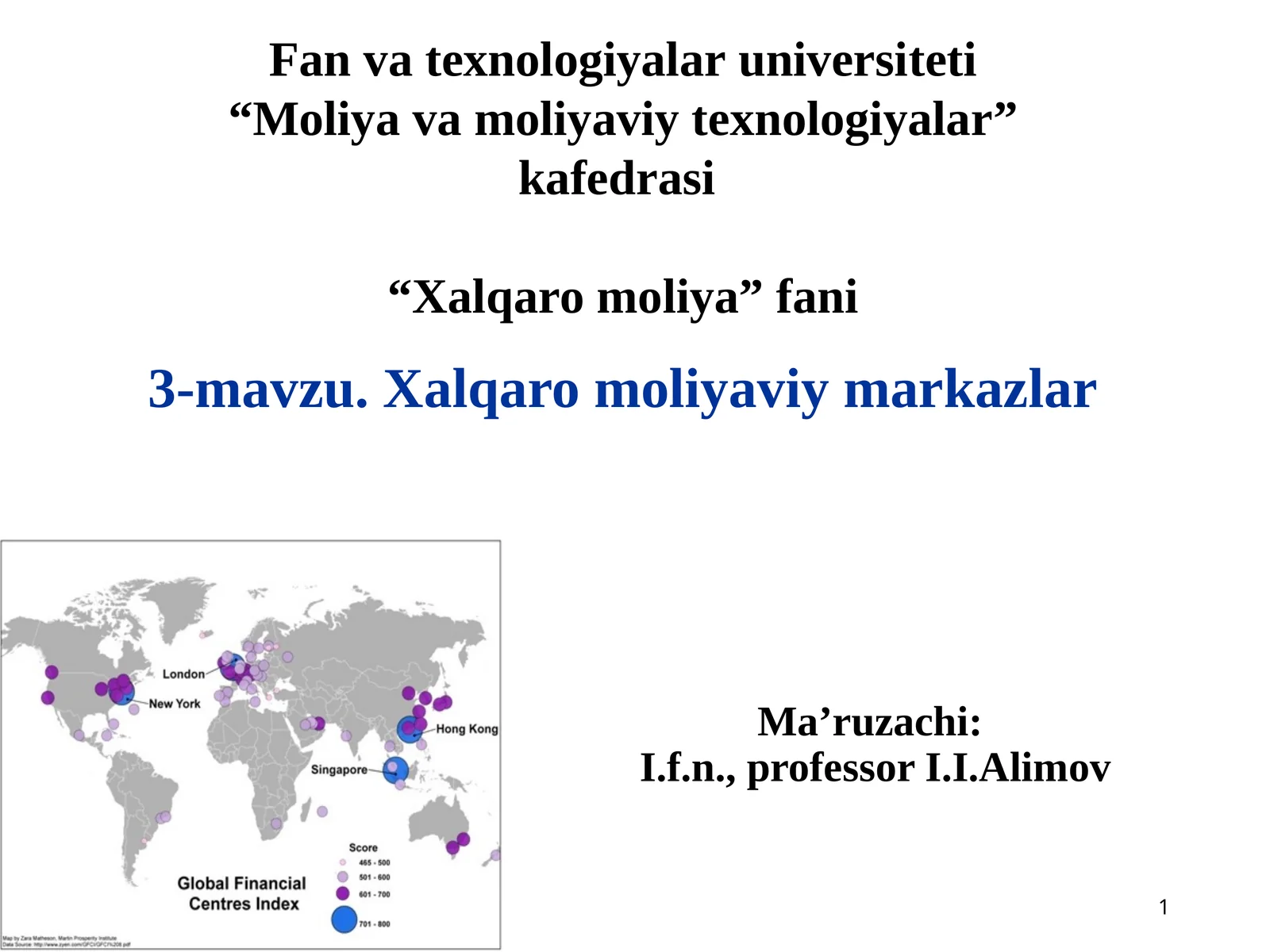 Xalqaro moliyaviy markazlar