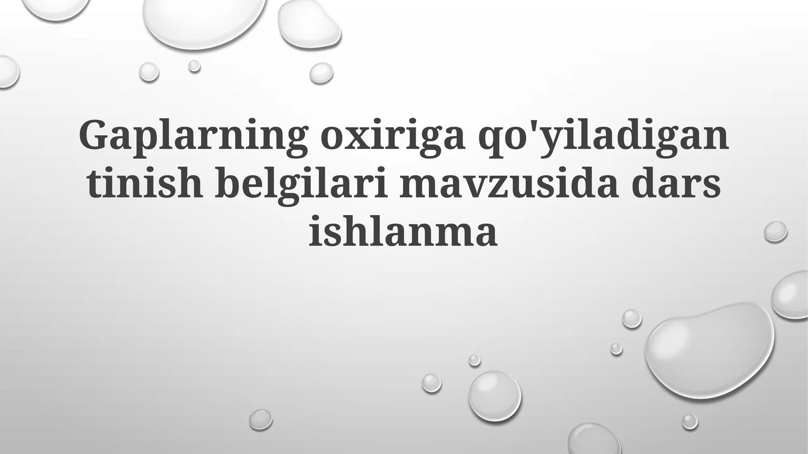 Gaplarning oxiriga qo'yiladigan tinish belgilar