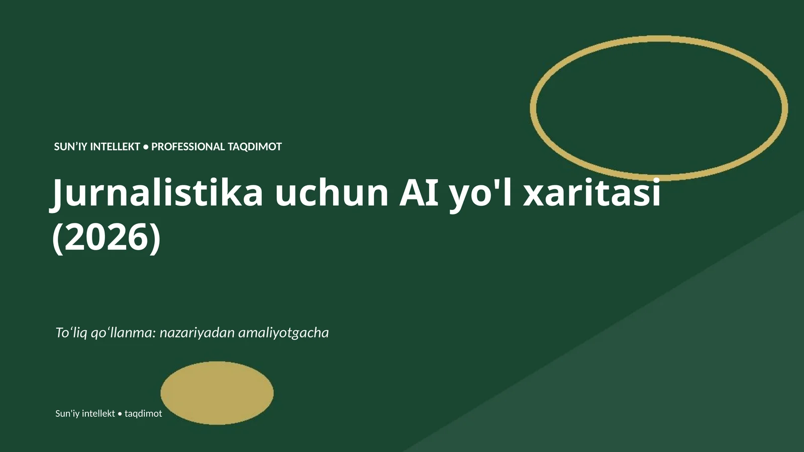 Jurnalistika uchun AI yo'l xaritasi (2026)