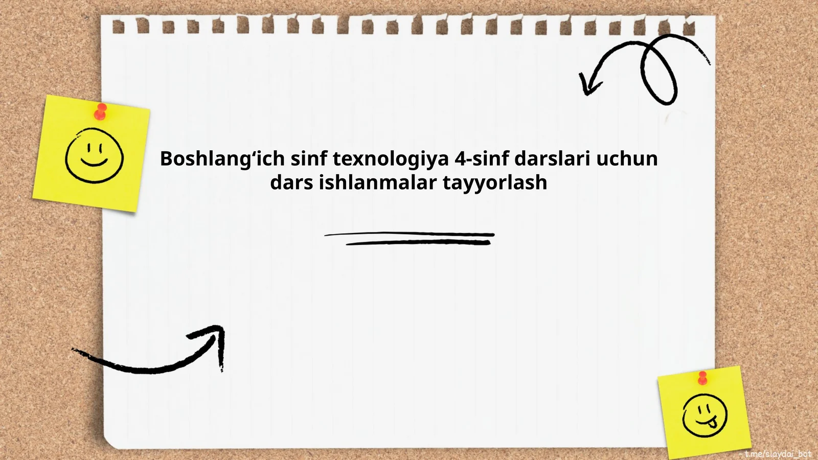 Boshlangʻich sinf texnologiya 4-sinf darslari uchun dars ishlanmalar tayyorlash