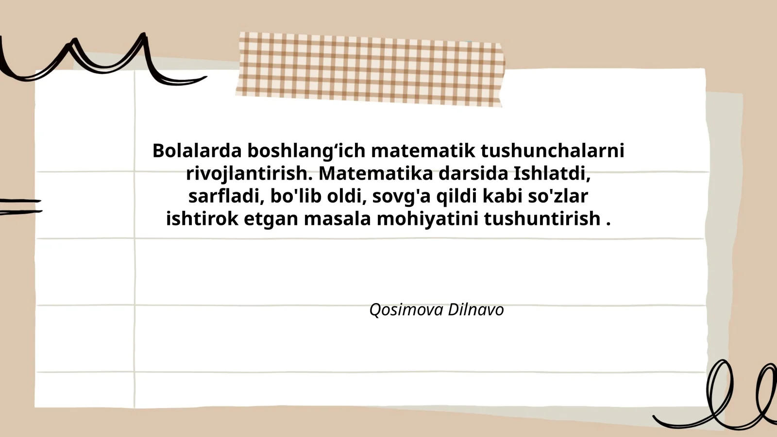 Bolalarda boshlangʻich matematik tushunchalarni rivojlantirish