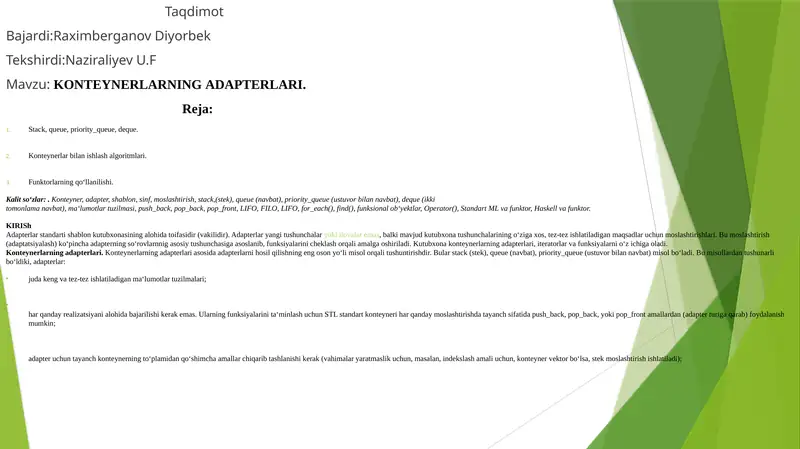 KONTEYNERLARNINGADAPTERLARI