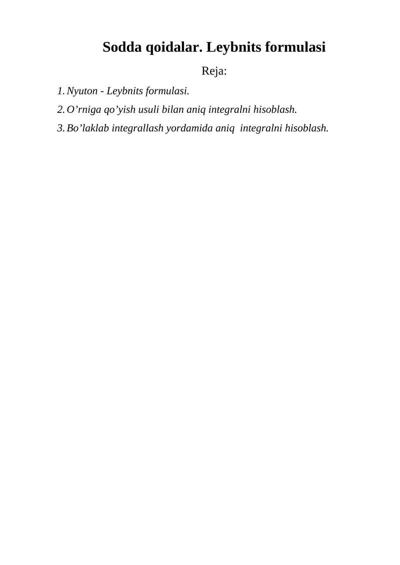Nyuton - Leybnits formulasi