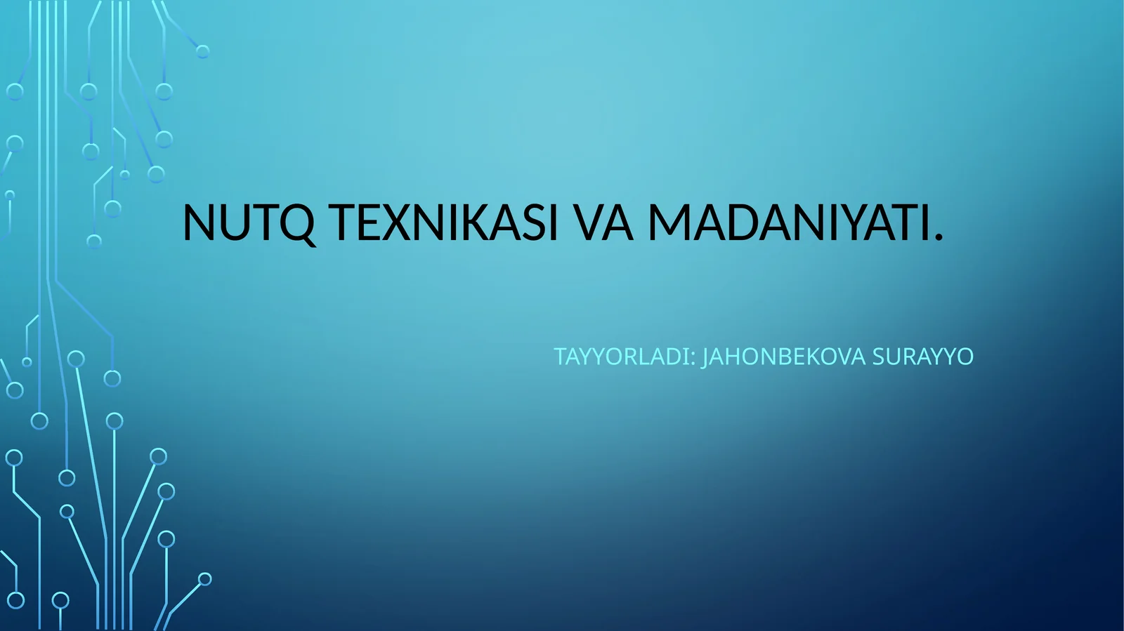 Nutq texnikasi va madaniyati