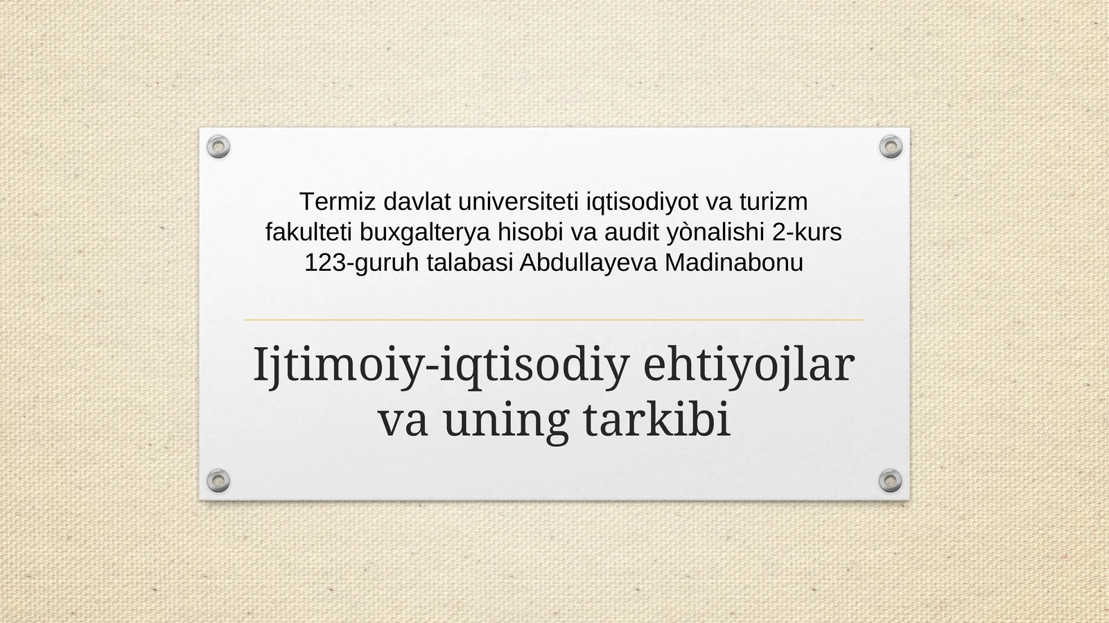 Ijtimoiy-iqtisodiy ehtiyojlar va uning tarkibi