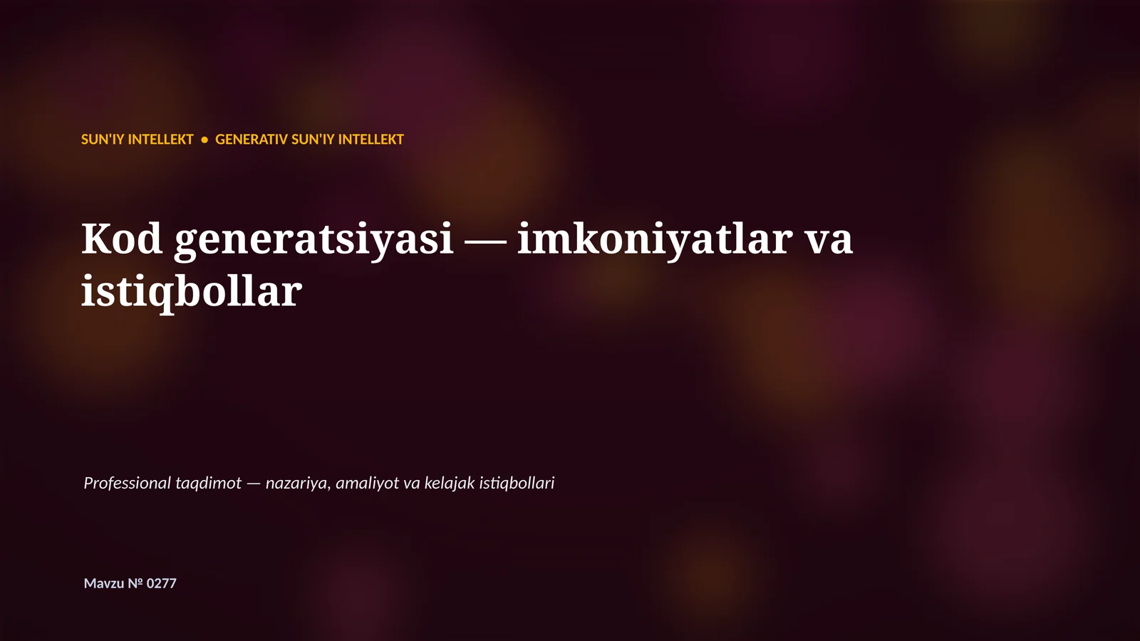 Generativ SUN'IY INTELLEKT