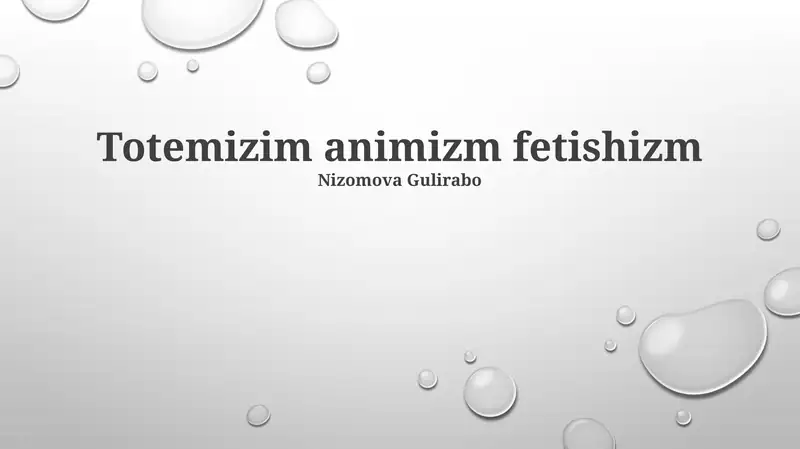 Totemizm animizm fetishizm