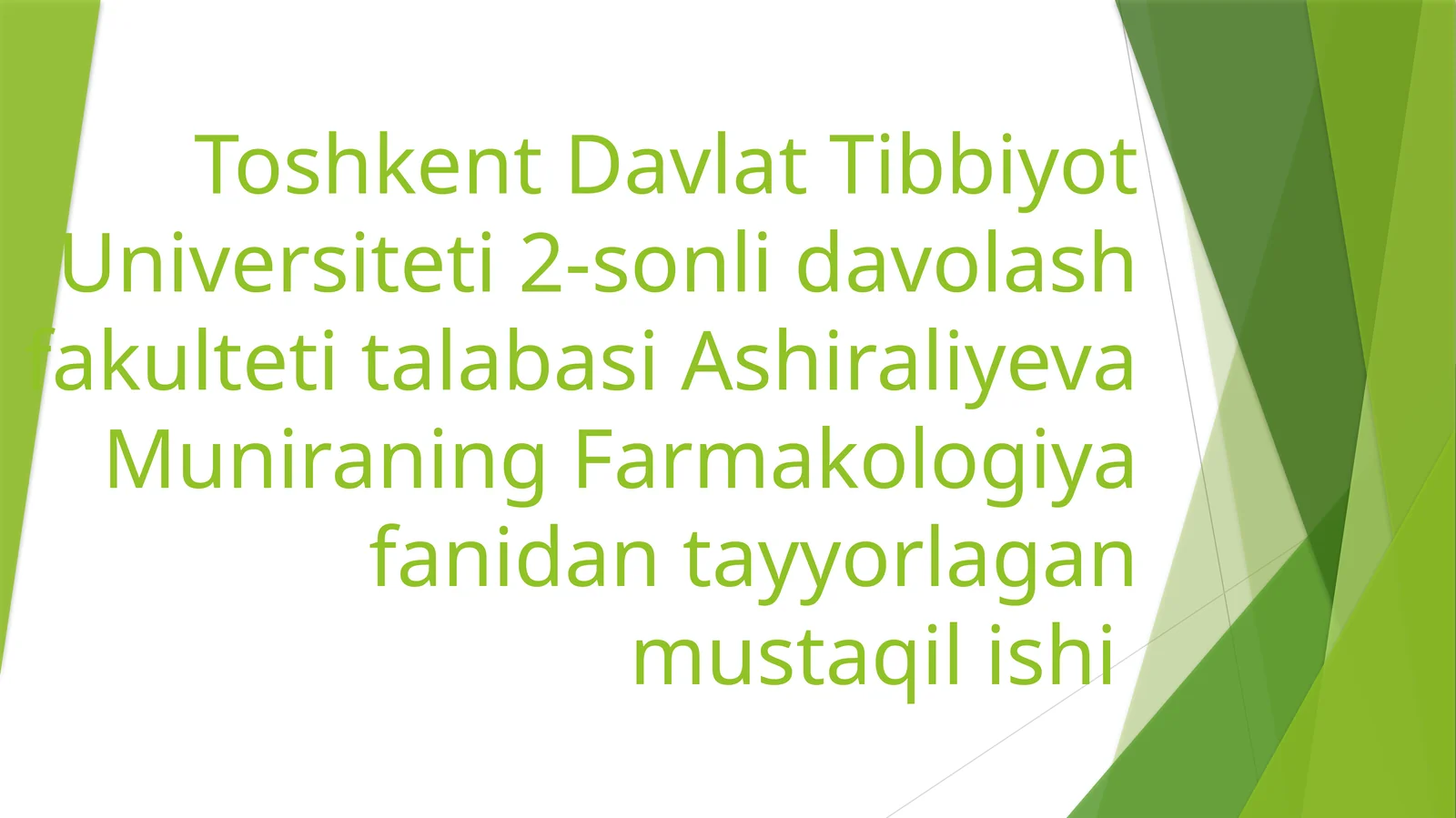 xavfli oʻsmalarga qarshi vositalar farmakologiyasi
