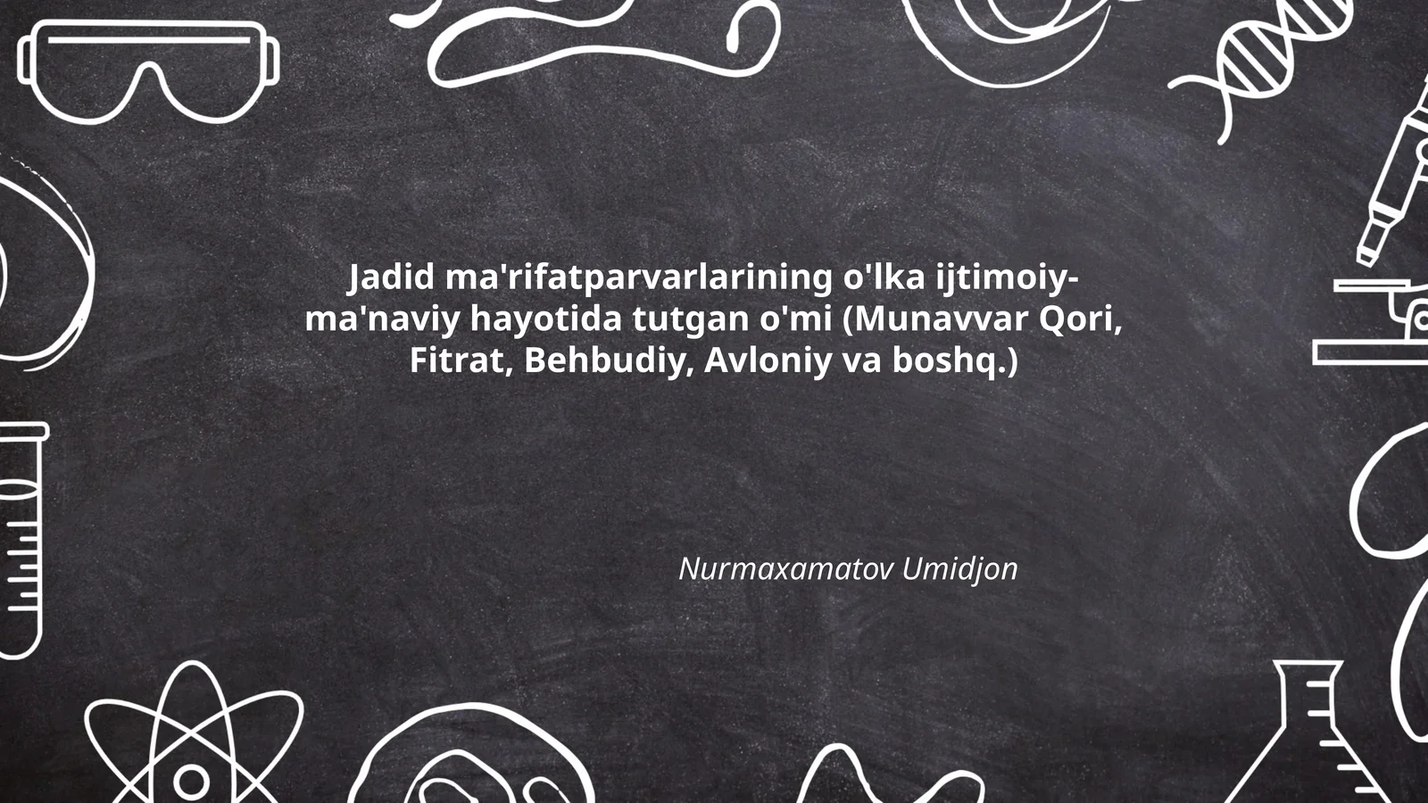 Jadid ma'rifatparvarlarining o'lka ijtimoiy- ma'naviy hayotida tutgan o'mi (Munavvar Qori, Fitrat, Behbudiy, Avloniy va boshq.)