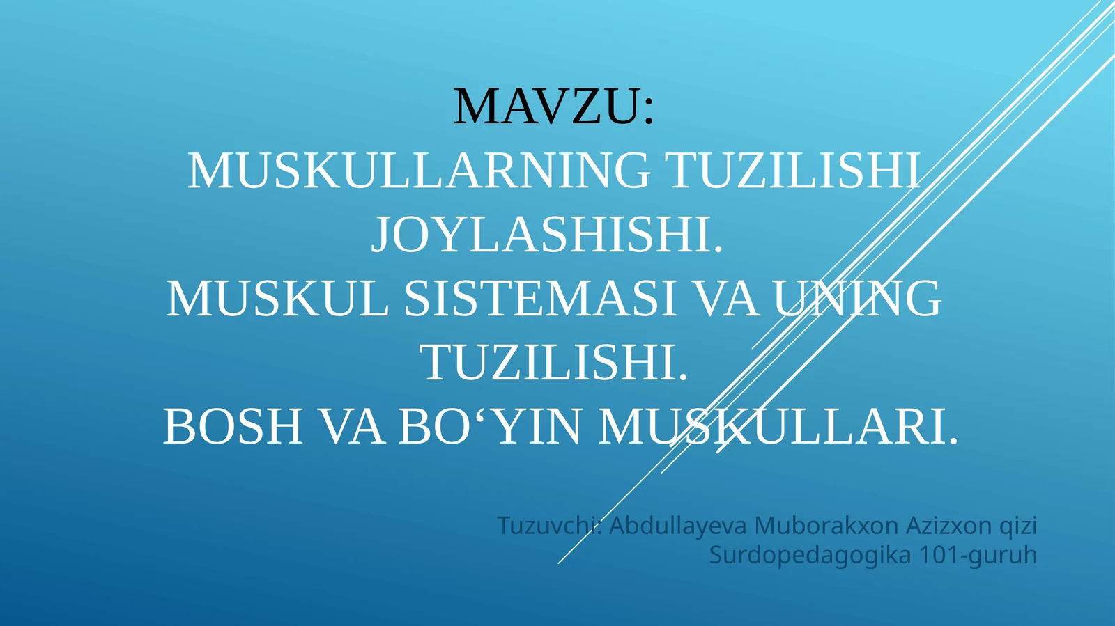 Muskullarning tuzilishi