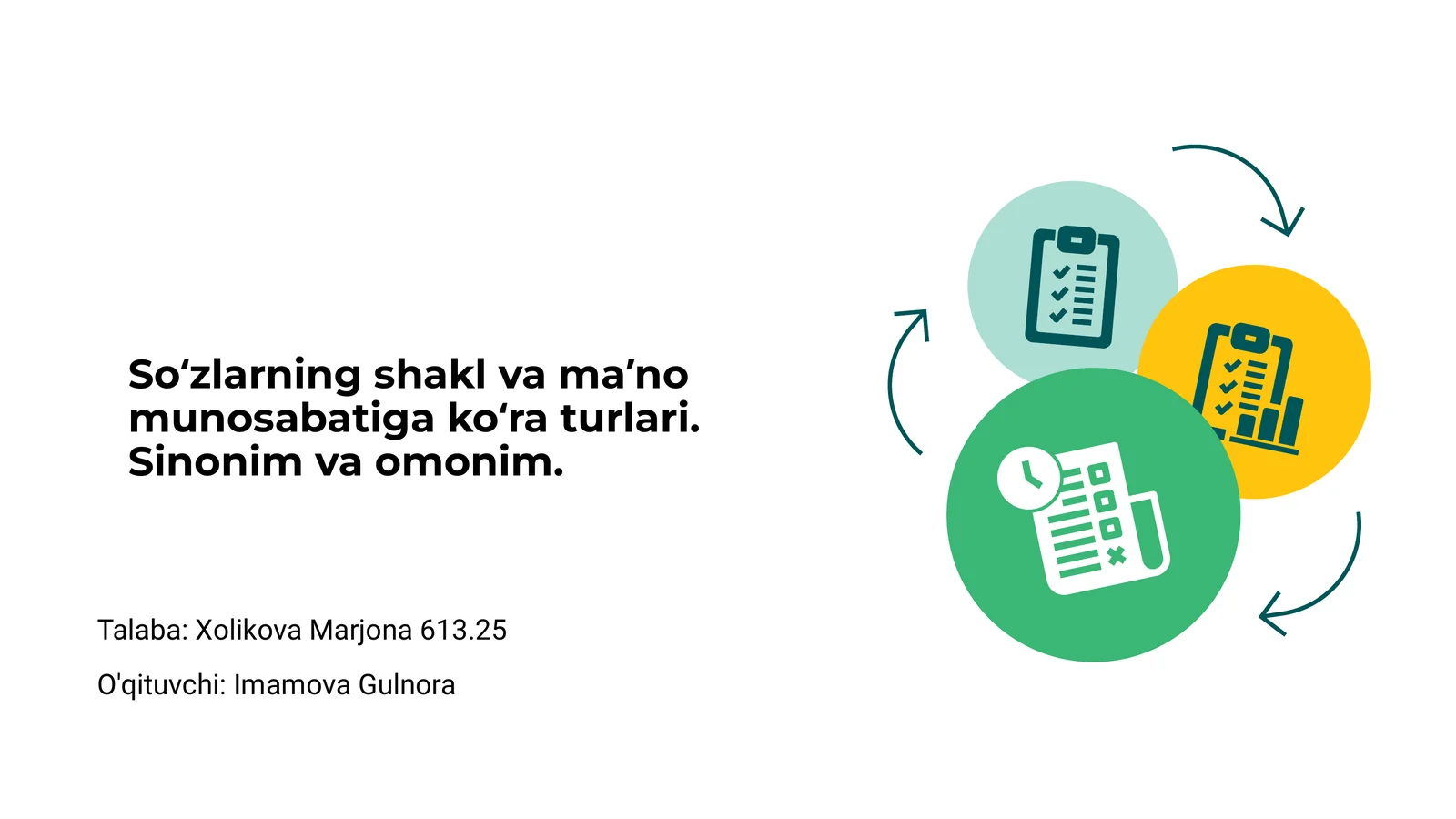 Soʻzlarning shakl va maʼno