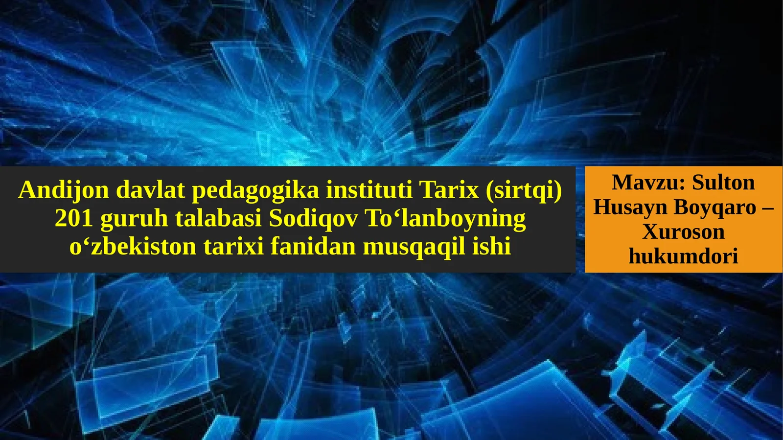 SultonHusaynBoyqaro–Xurosonhukumdori