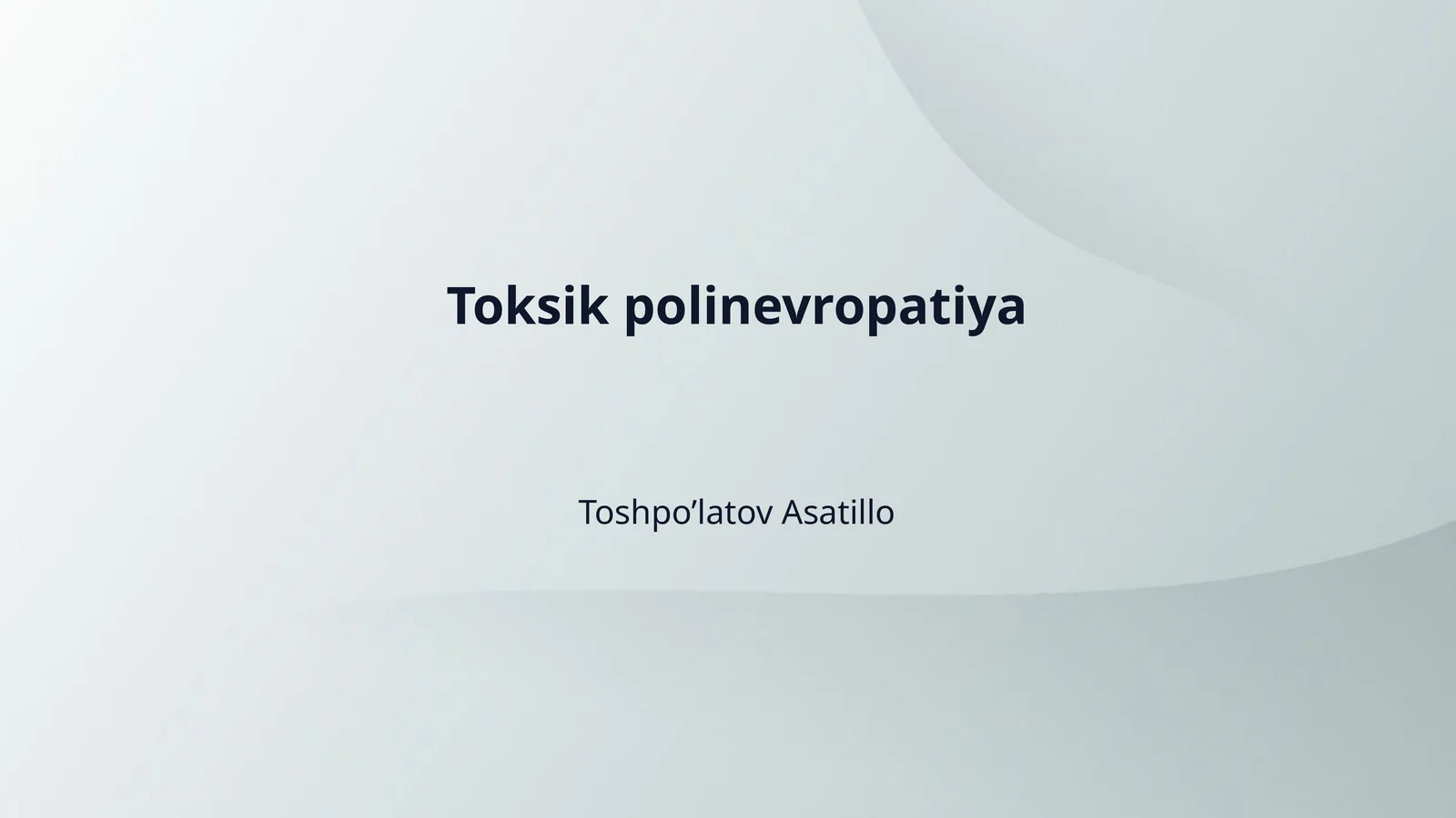 Toksik polinevropatiya