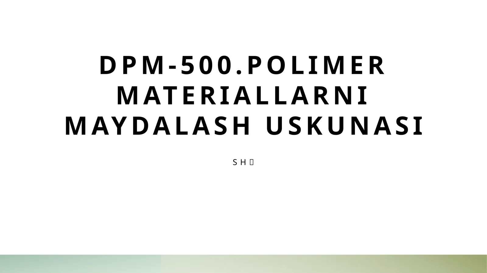 DPM-500.Polimer materiallarni maydalash uskunasi