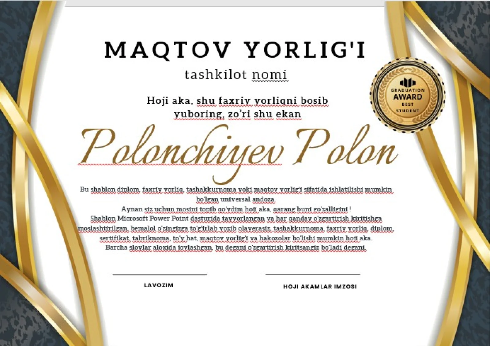 Maqtov yorliq