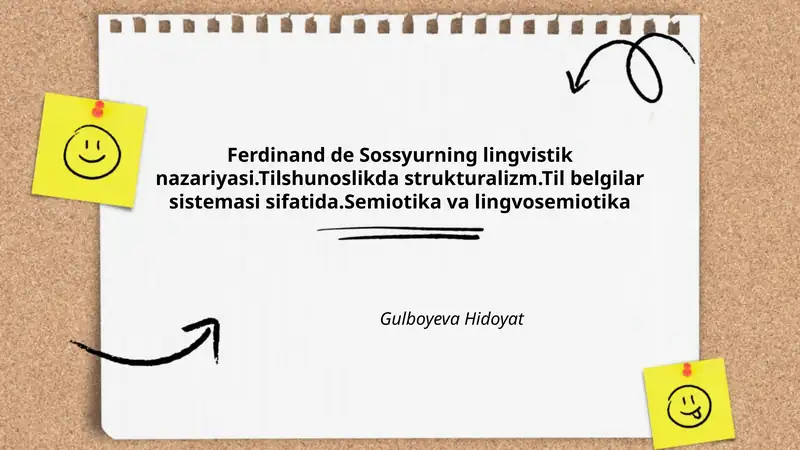 Ferdinand de Sossyurning lingvistik nazariyasi