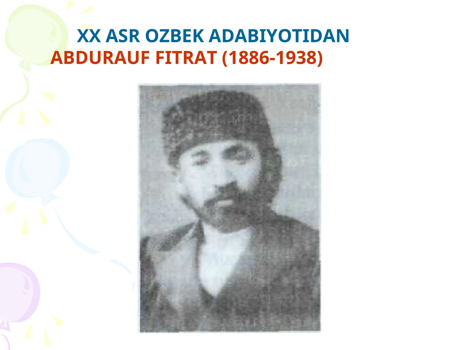 Abdurauf Fitrat (1886-1938)