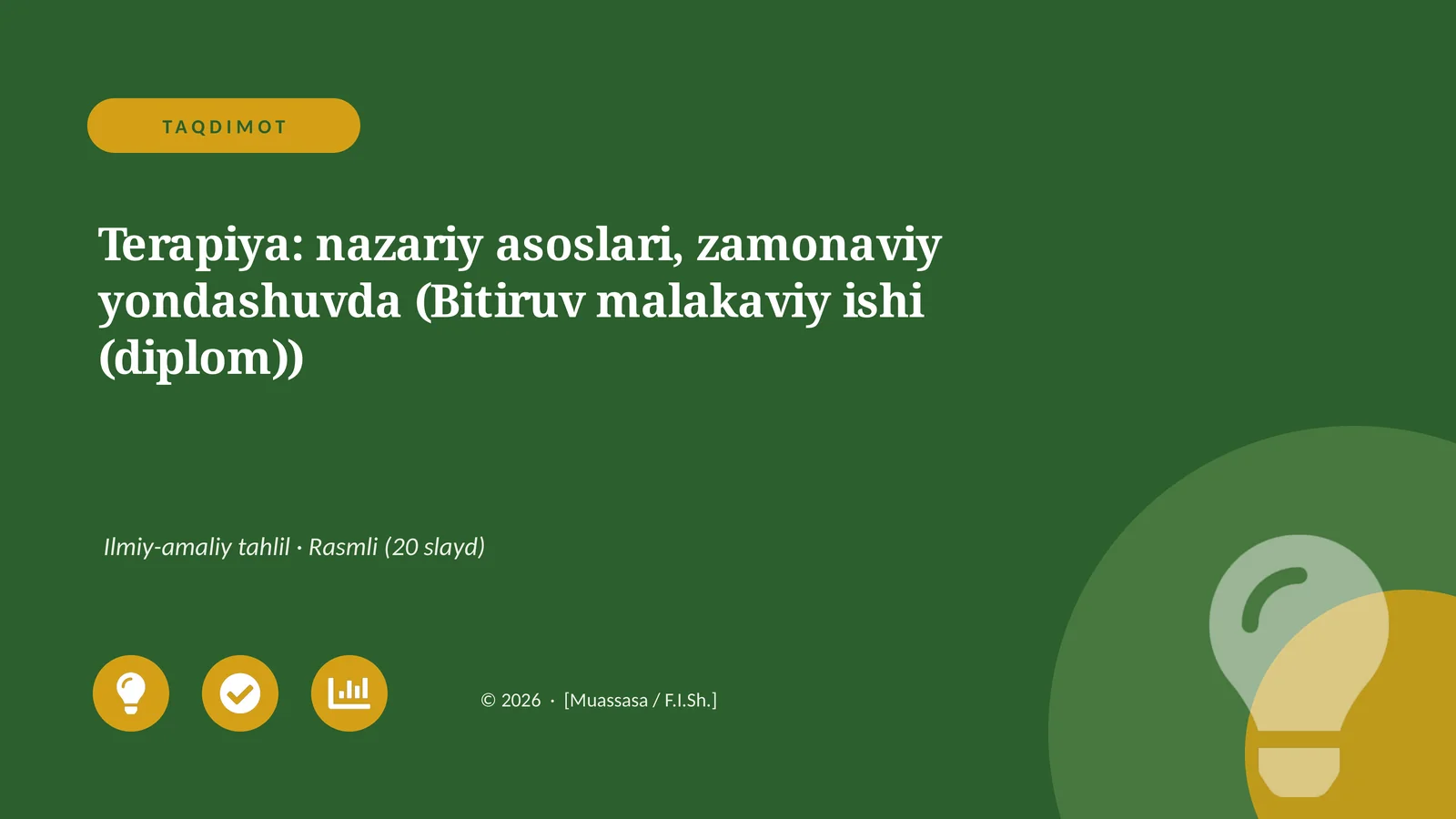 Terapiya: nazariy asoslari, zamonaviy yondashuvda
