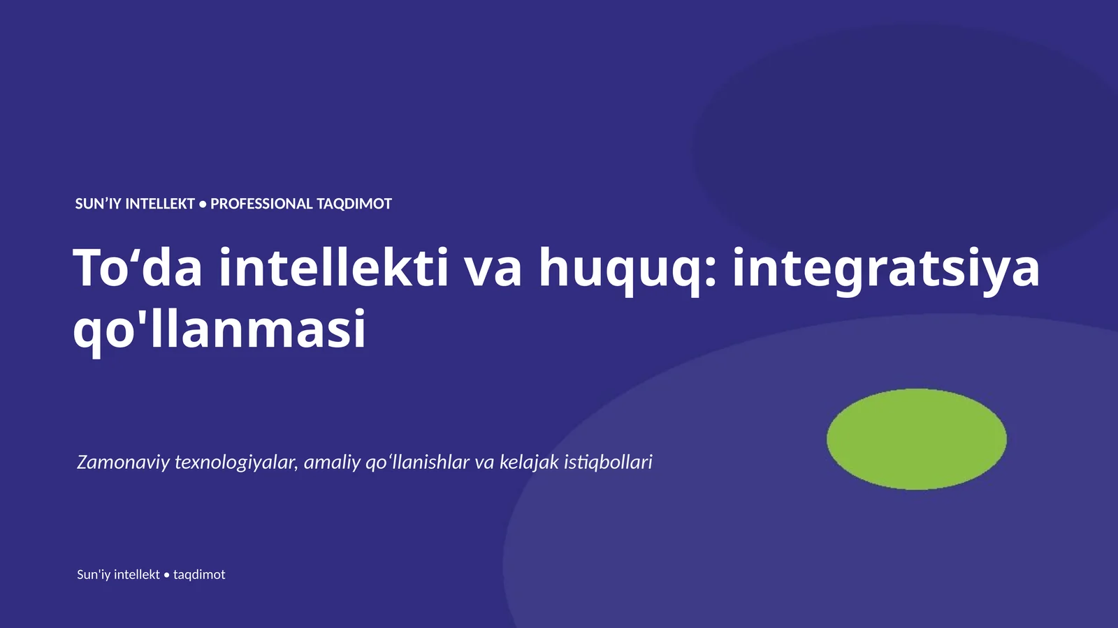 Toʻda intellekti va huquq: integratsiya qo'llanmasi
