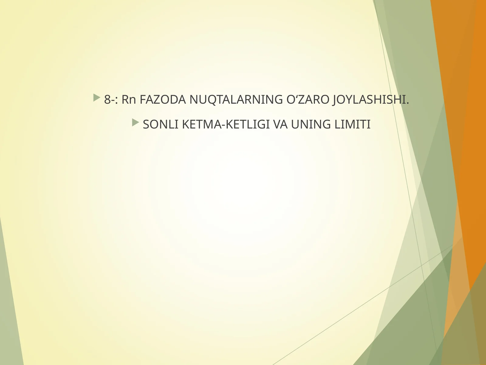 FAZODA NUQTALARNING О‘ZARO JOYLASHISHI