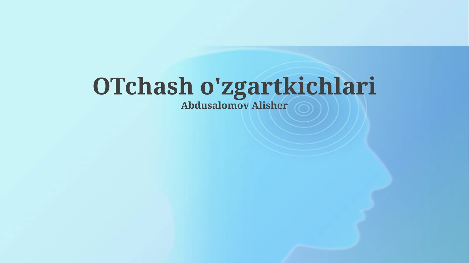 OTchash o'zgartkichlari