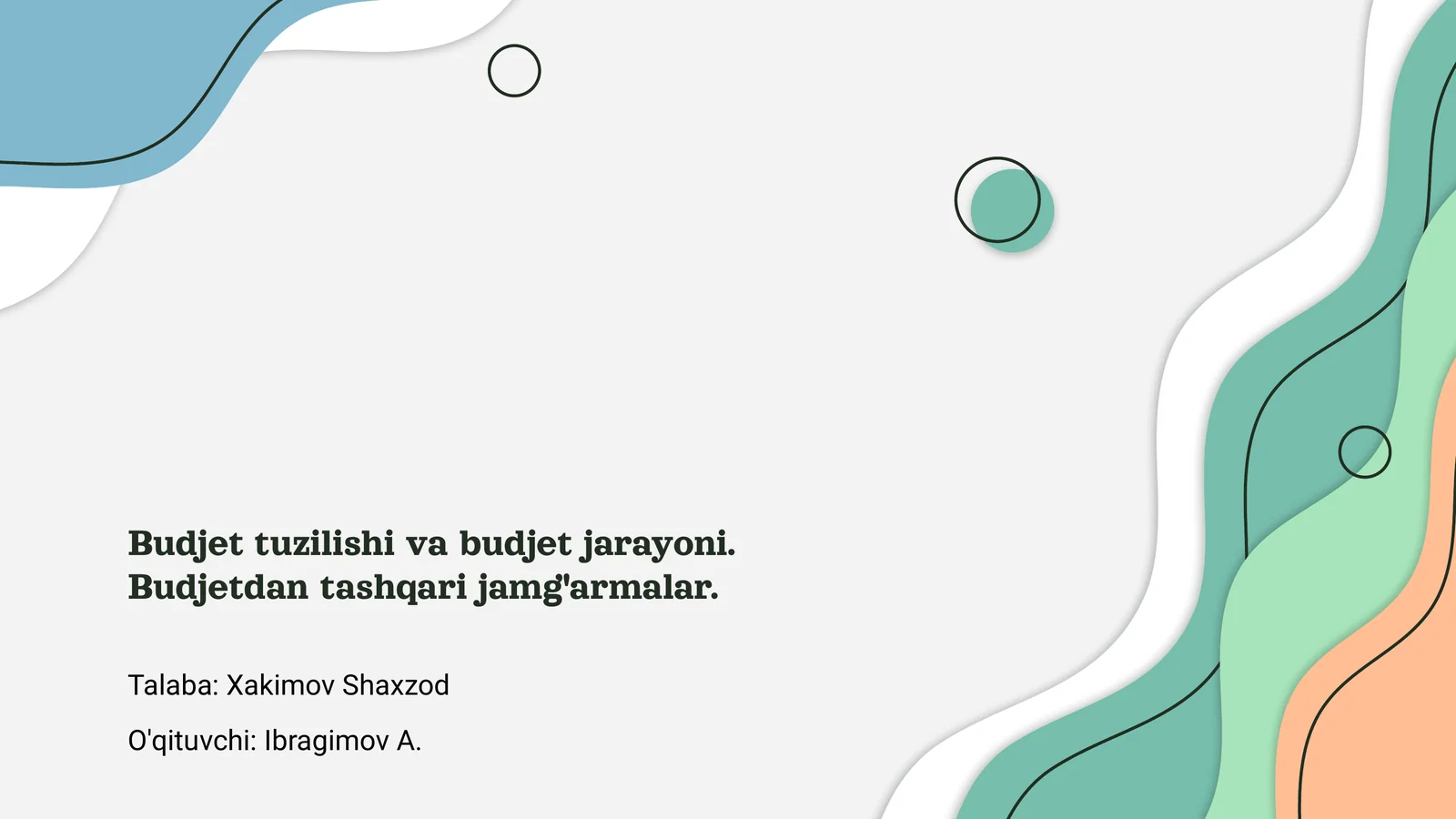 Budjet tuzilishi va budjet jarayoni