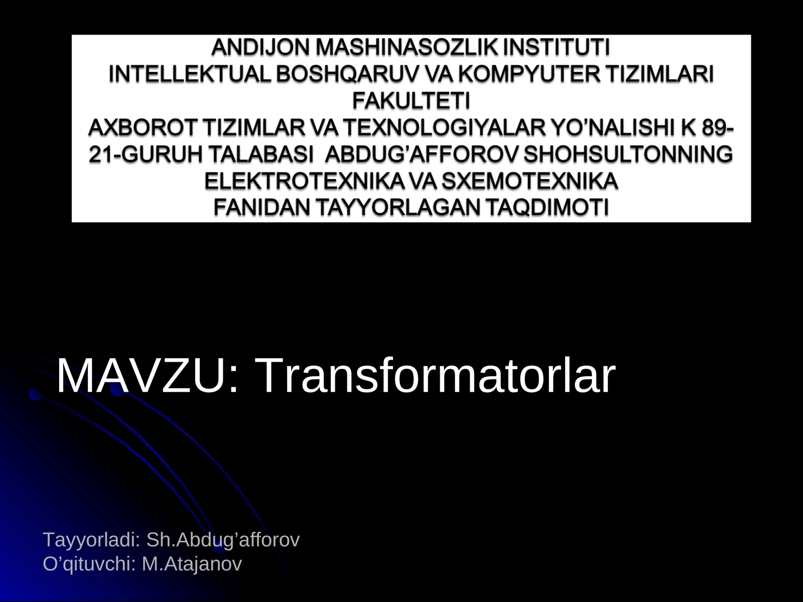 Transformatorlar