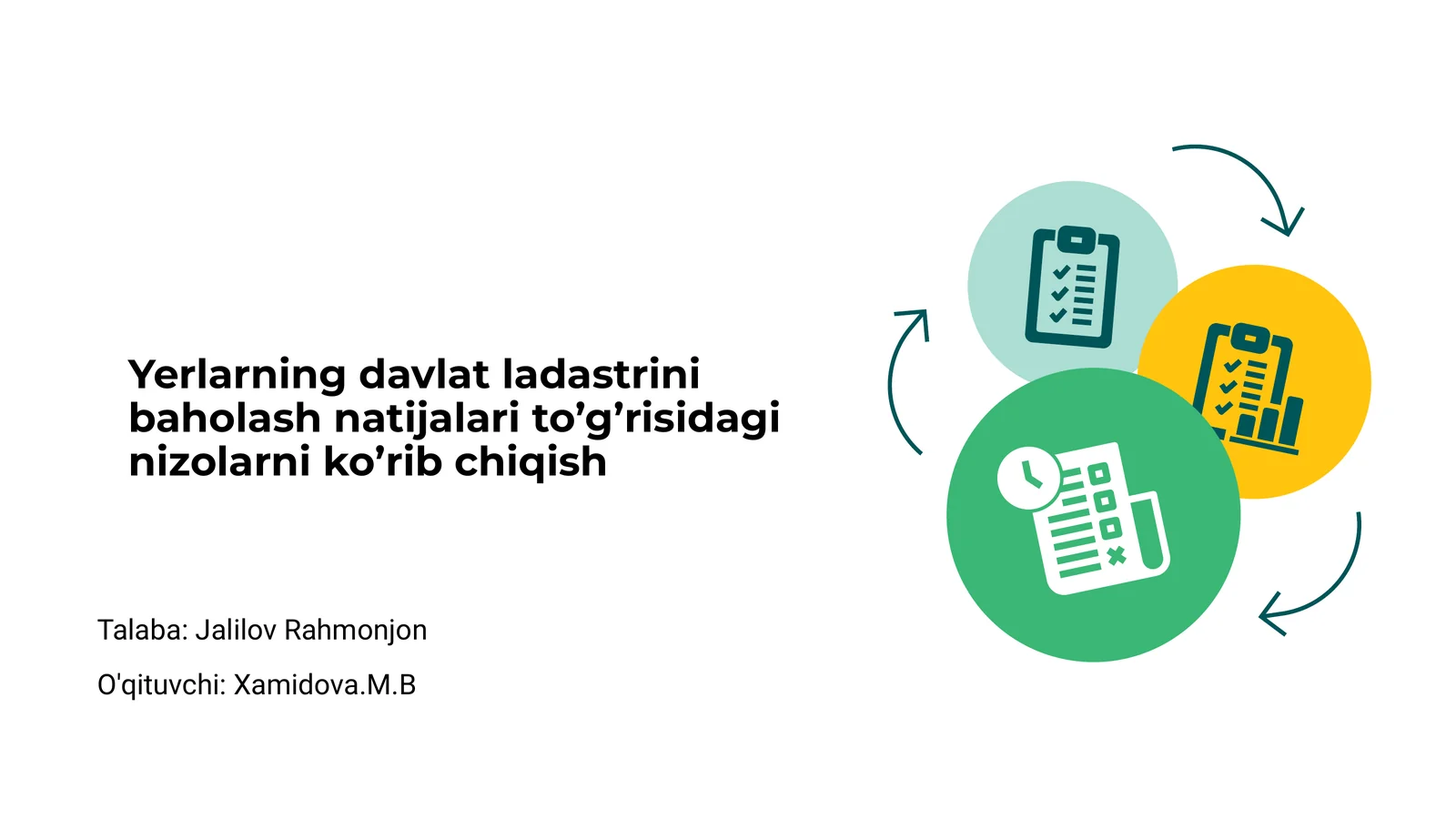 Nizoli masalalarning umumiy ko‘rinishi