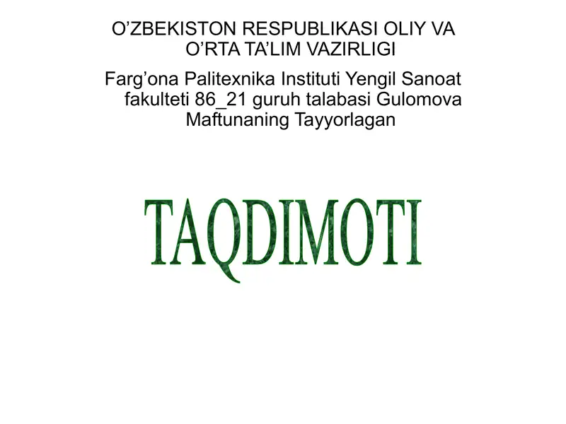 Excel dasturida ishlash