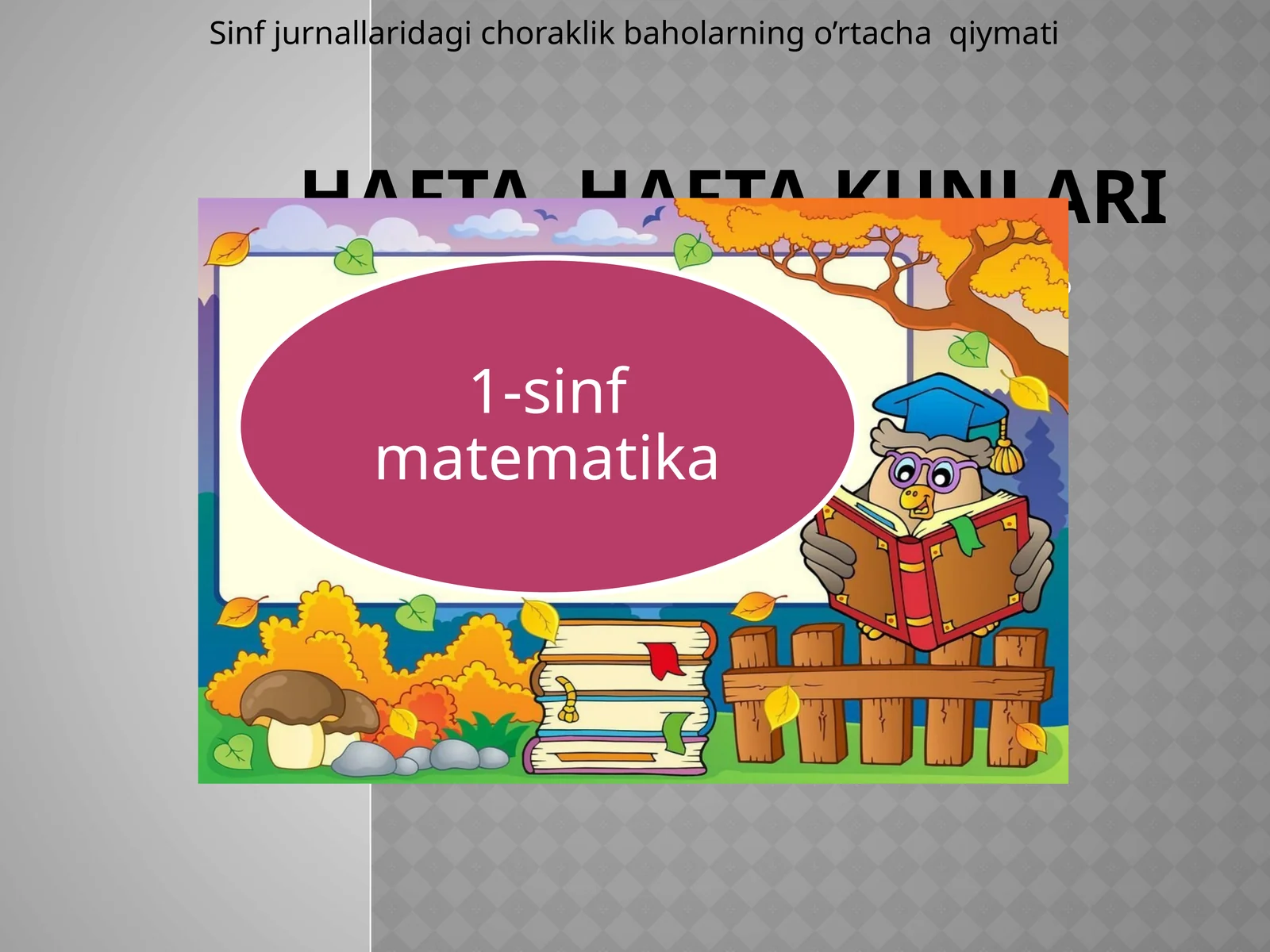 Haftakunlarinisanaymiz…