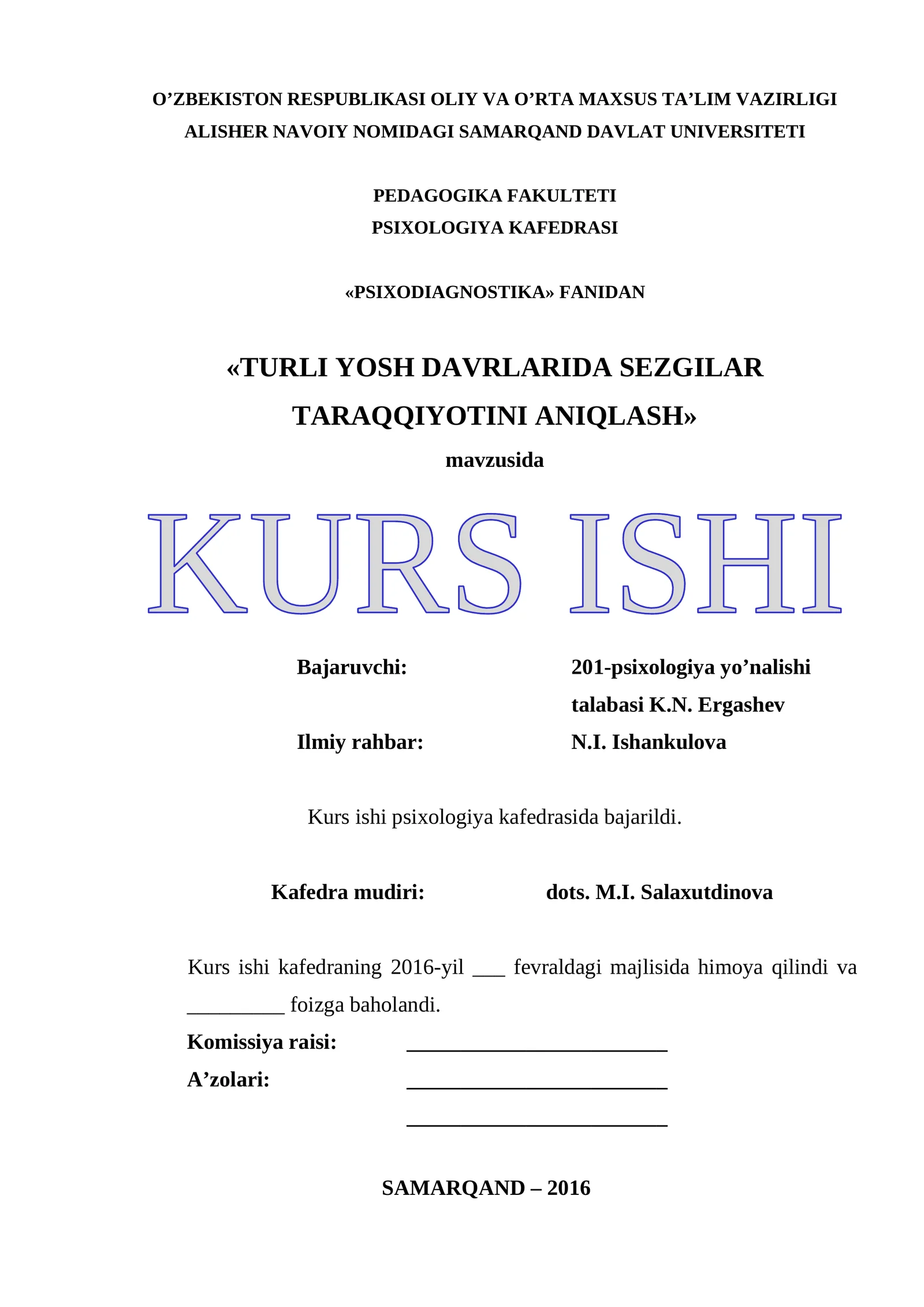 TURLI YOSH DAVRLARIDA SEZGILAR TARAQQIYOTINI ANIQLASH