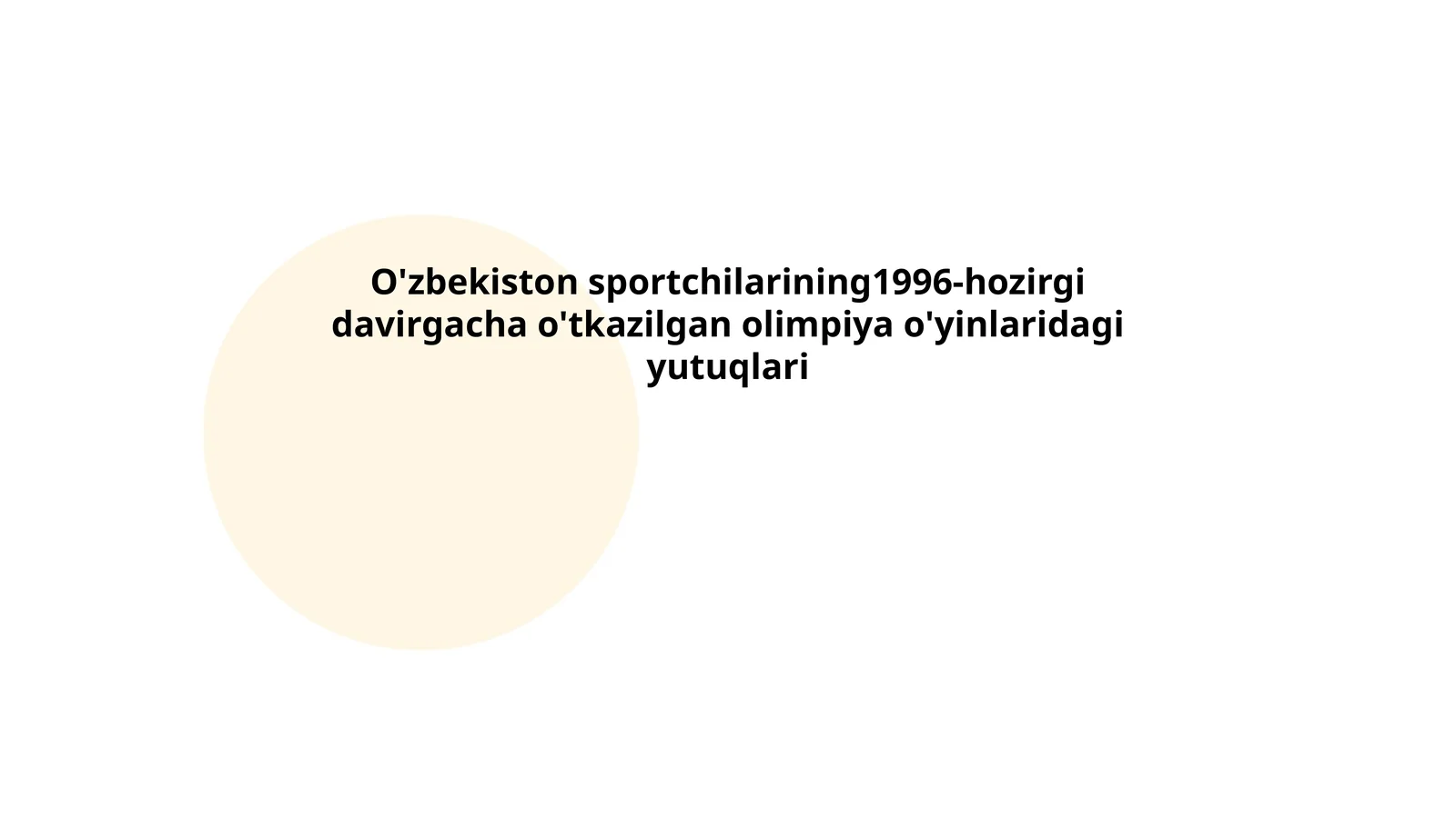 O'zbekiston sportchilarining1996-hozirgi davirgacha o'tkazilgan olimpiya o'yinlaridagi yutuqlari