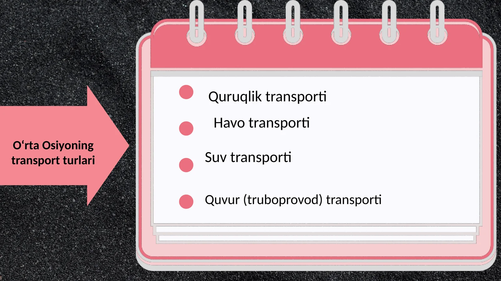 O‘rta Osiyoning transport turlari
