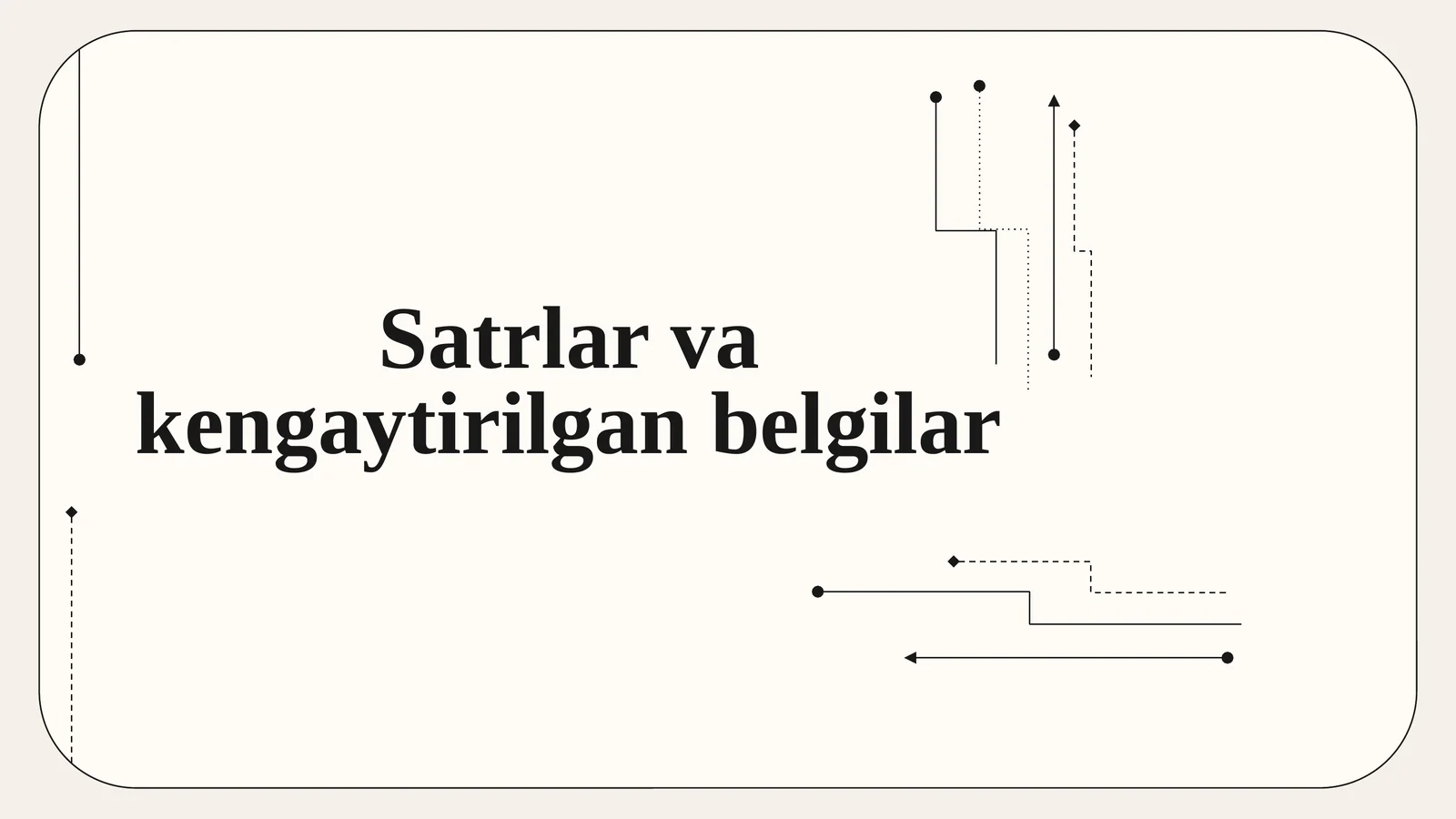 Satrlar va kengaytirilgan belgilar