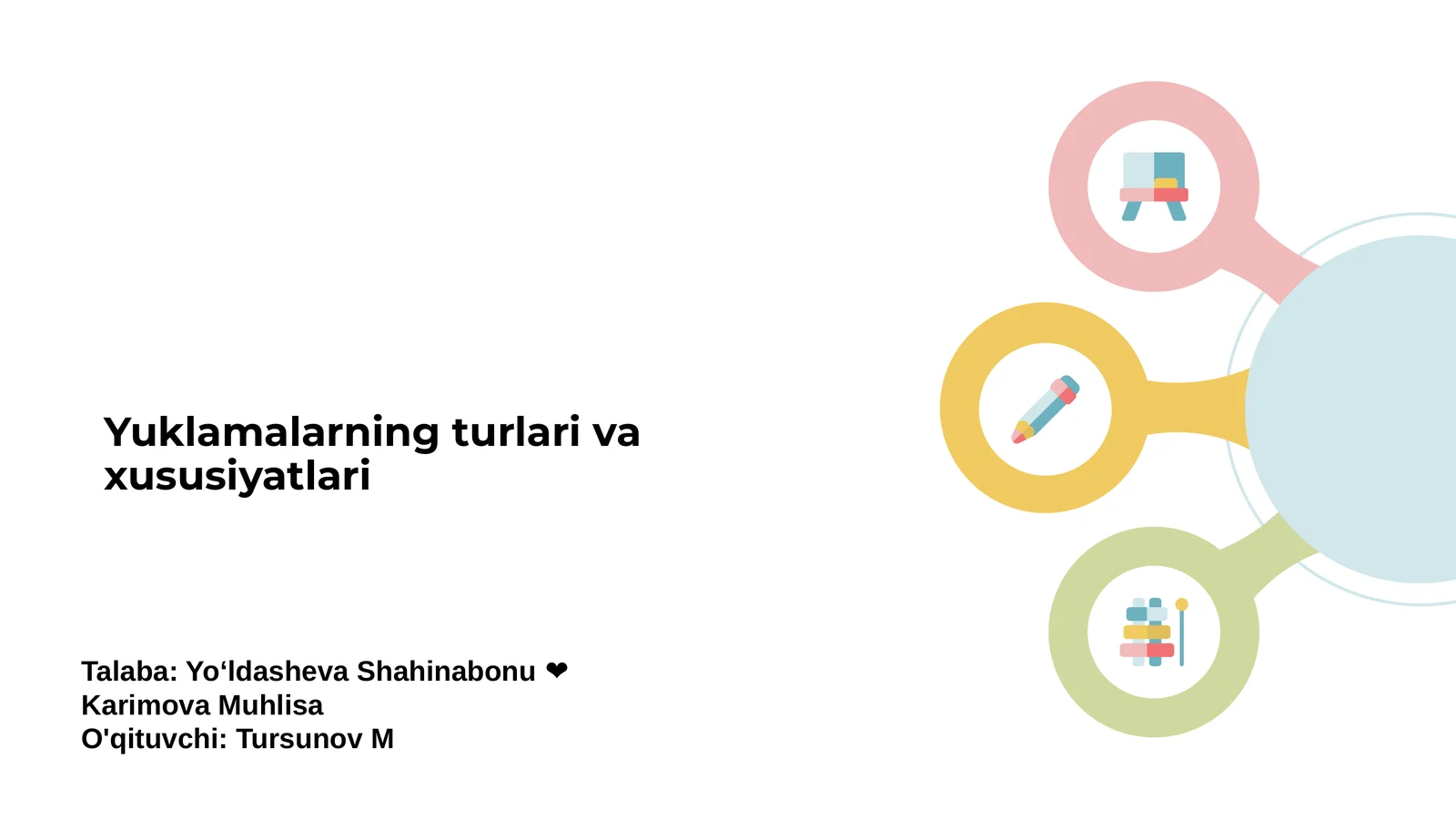 Yuklamalarning turlari va xususiyatlari