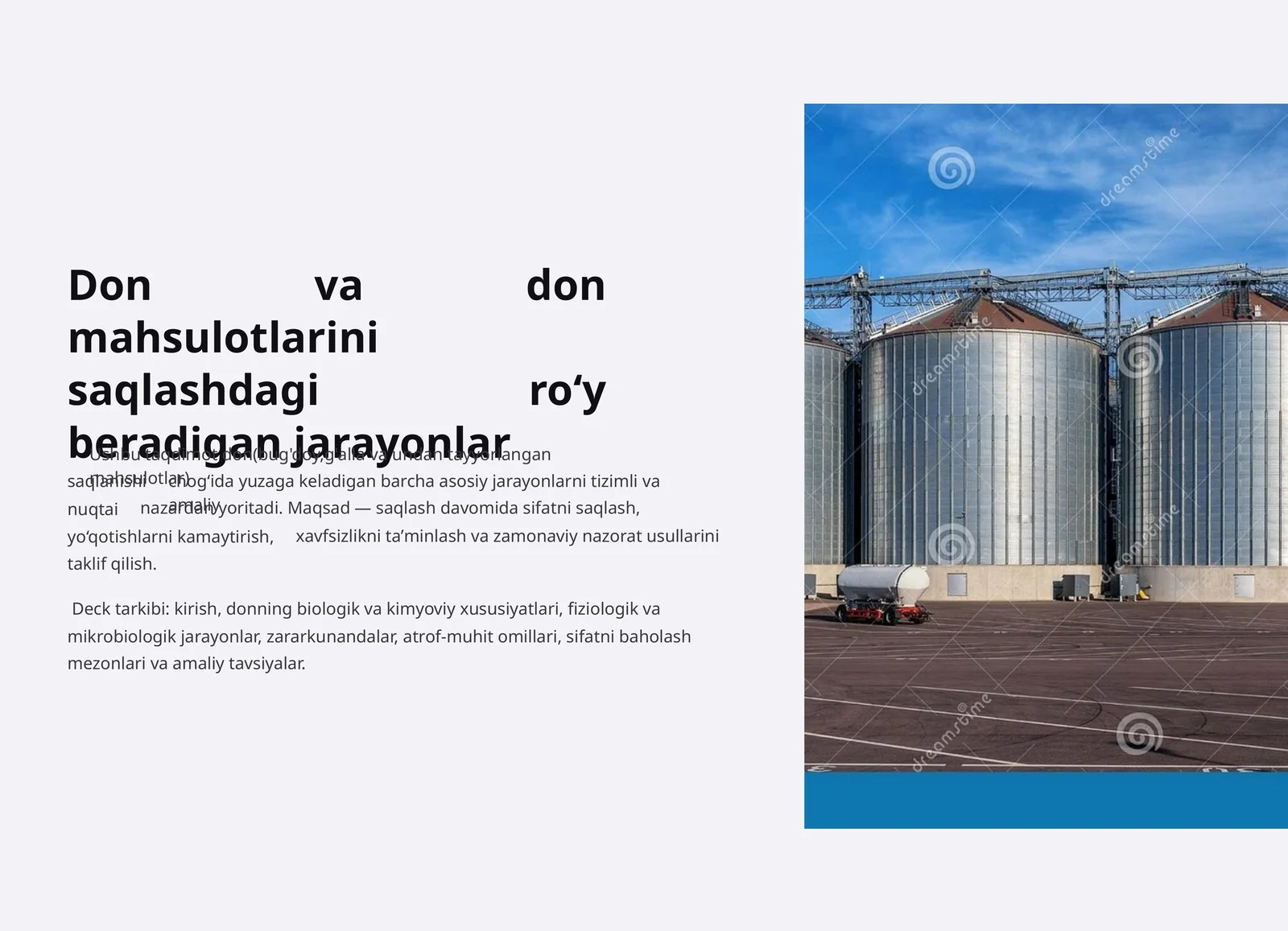 Don va don mahsulotlarini saqlashdagi ro‘y beradigan jarayonlar