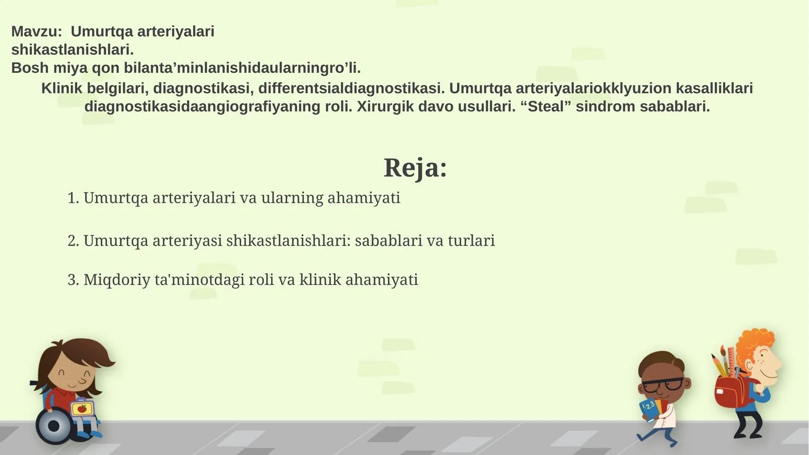 Umurtqaarteriyalarivaularningahamiyati