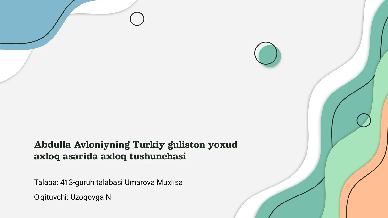 Turkiy guliston yoxud axloq