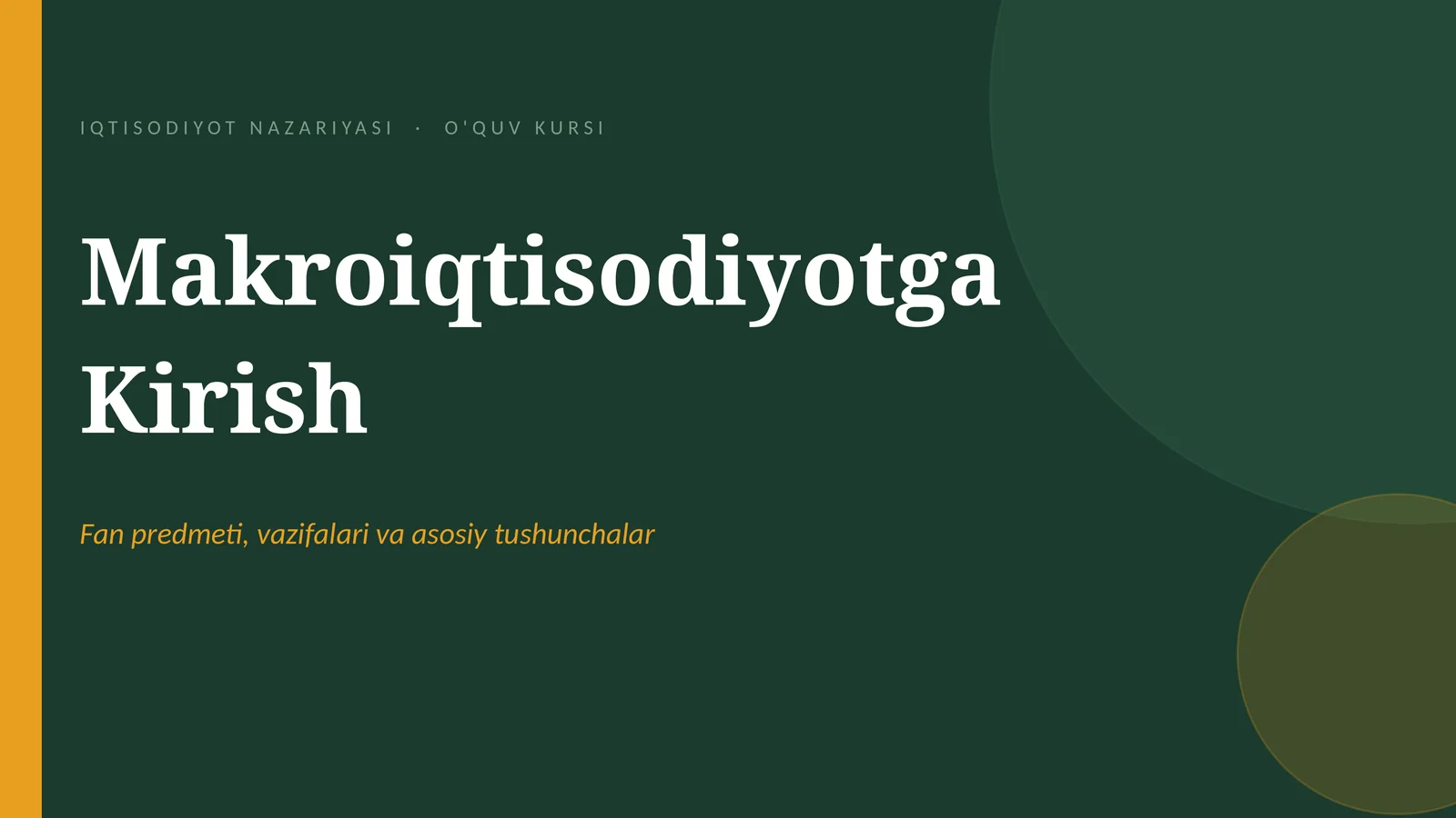 Maqroiqtisodiyotga kirish