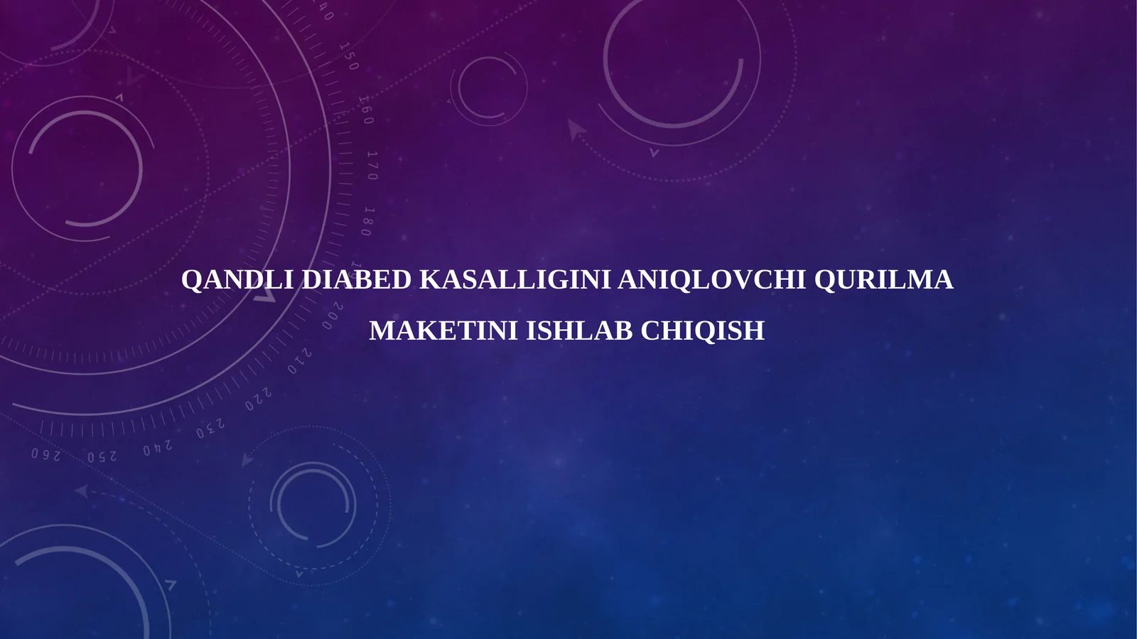 QANDLI DIABED KASALLIGINI ANIQLOVCHI QURILMA MAKETINI ISHLAB CHIQISH