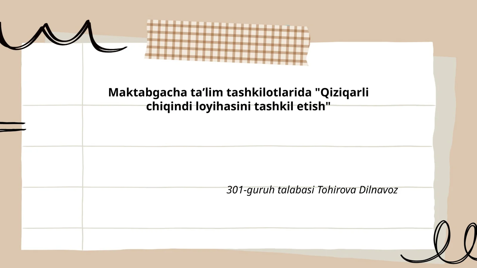 Maktabgacha taʼlim tashkilotlarida "Qiziqarli chiqindi loyihasini tashkil etish"
